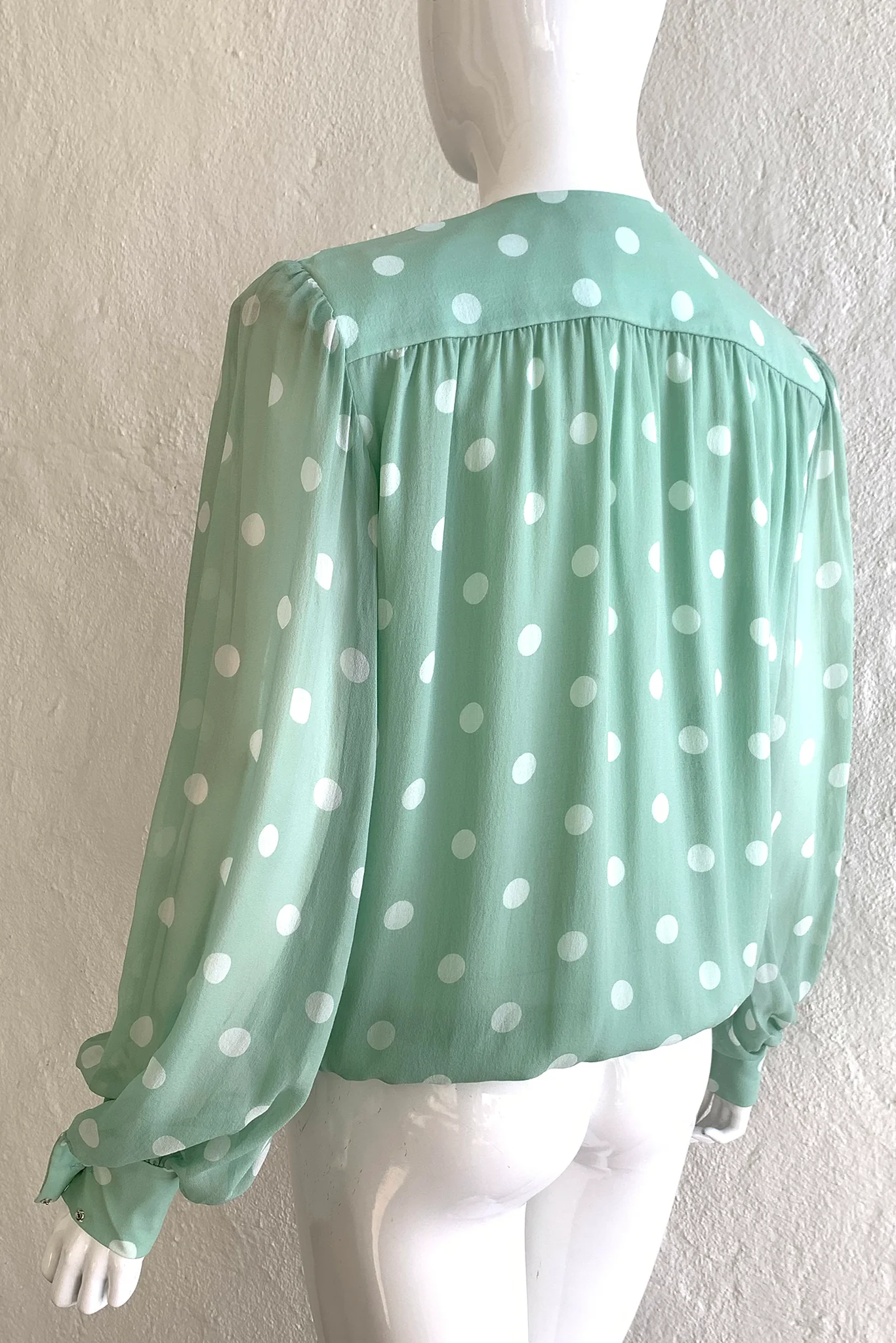 Chiffon Dot Blouse & Tie - Image 3