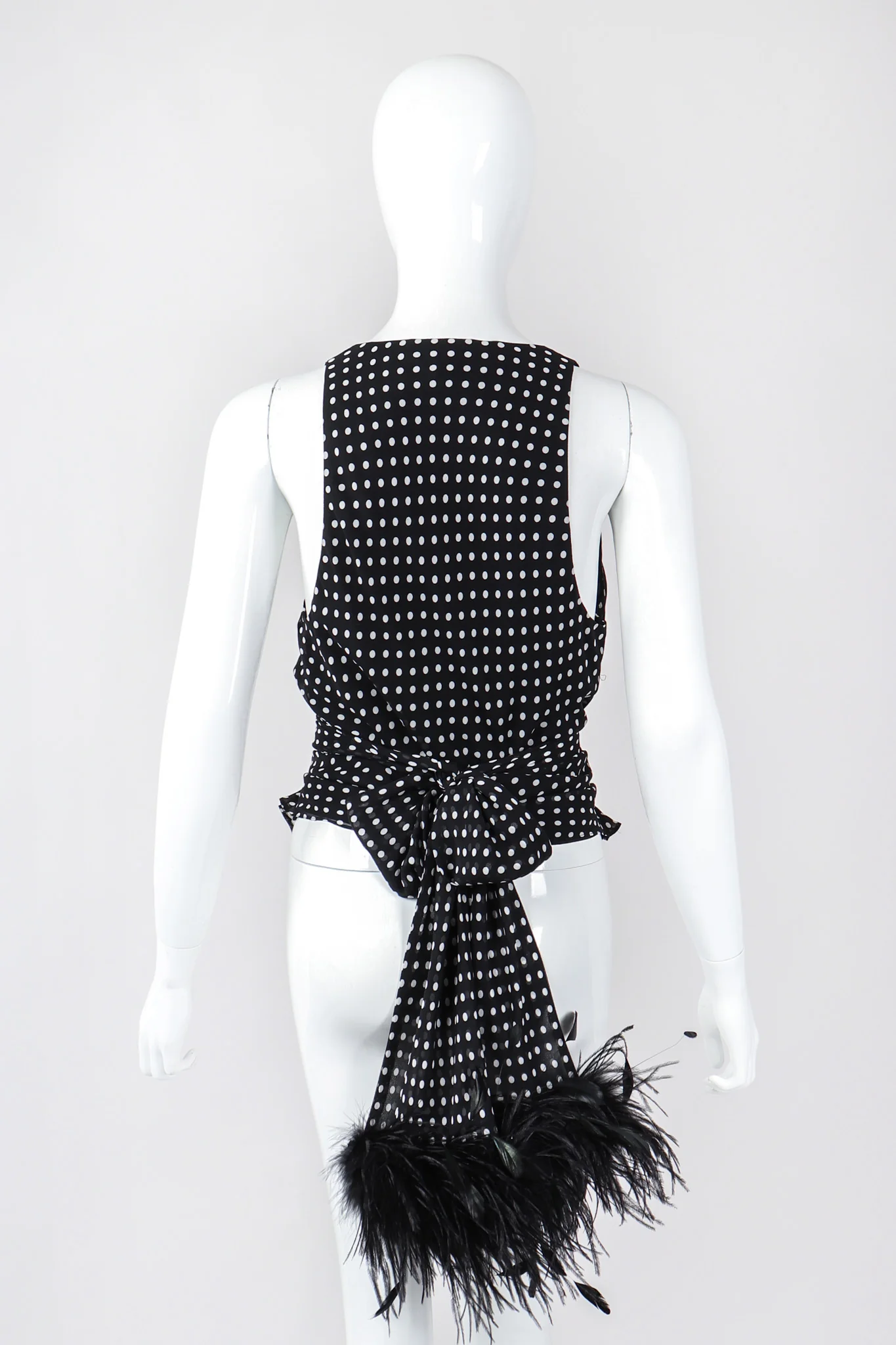 Chiffon Dot Feather Tie Top - Image 10
