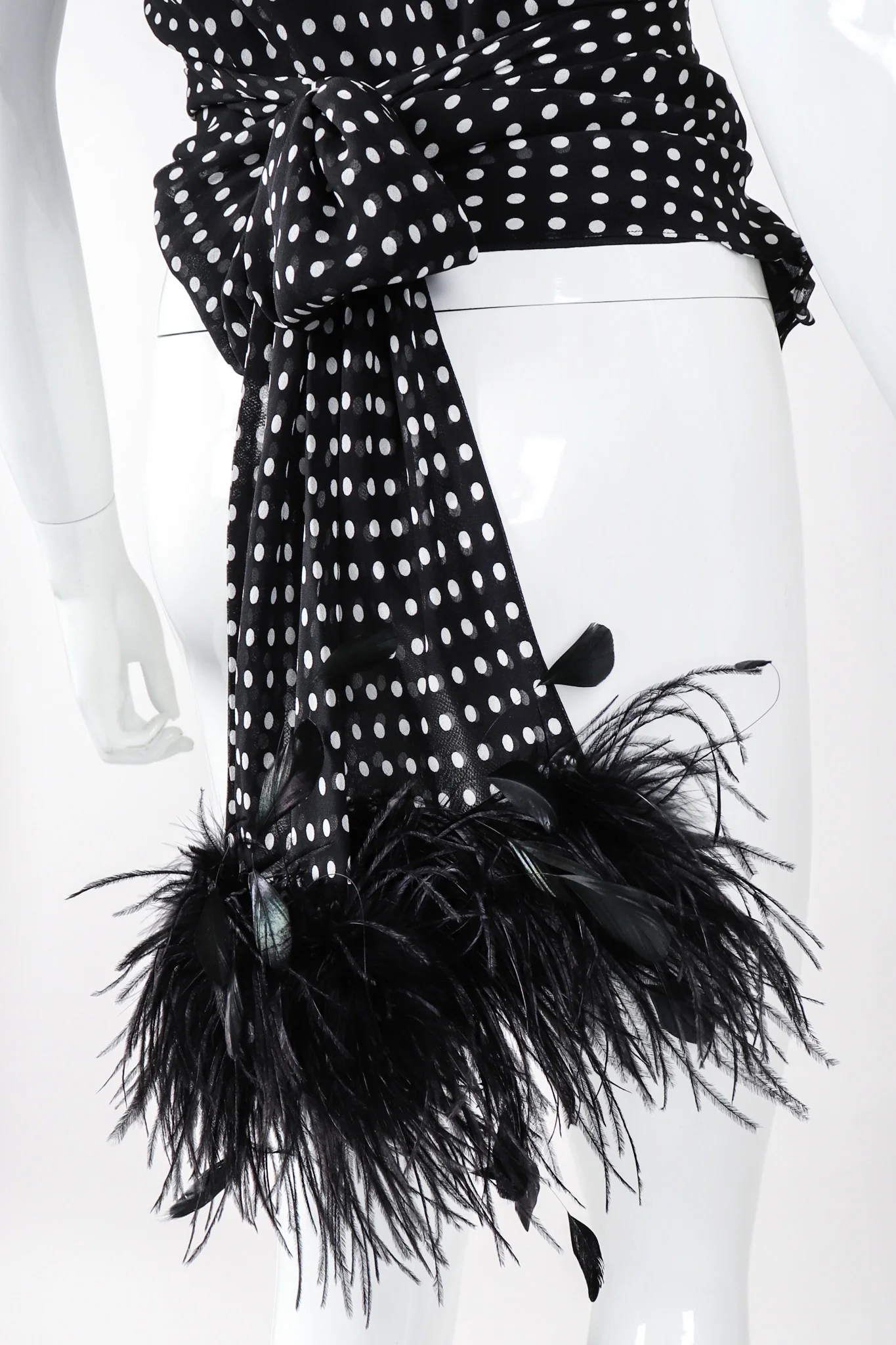 Chiffon Dot Feather Tie Top - Image 11