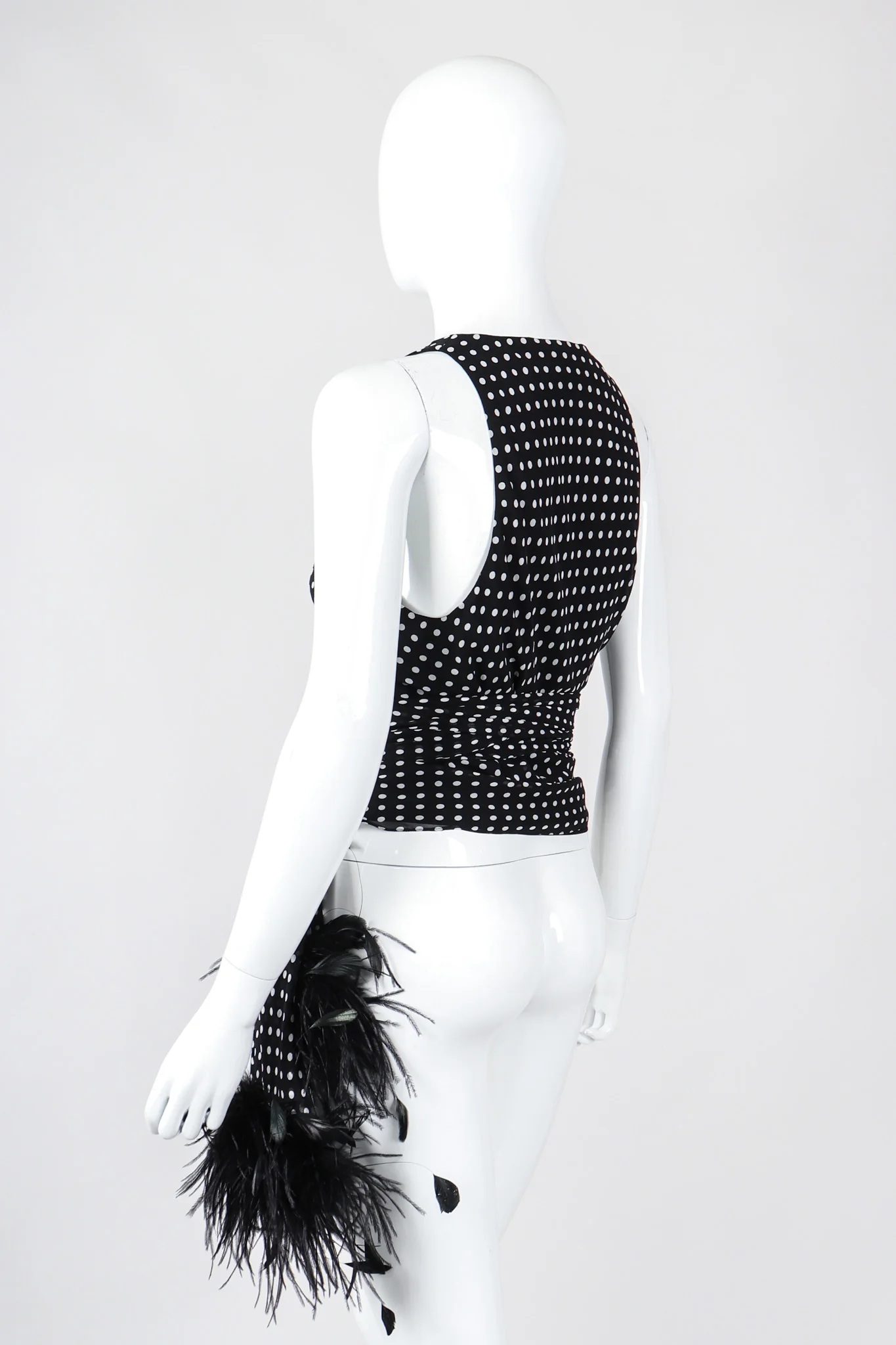 Chiffon Dot Feather Tie Top - Image 5