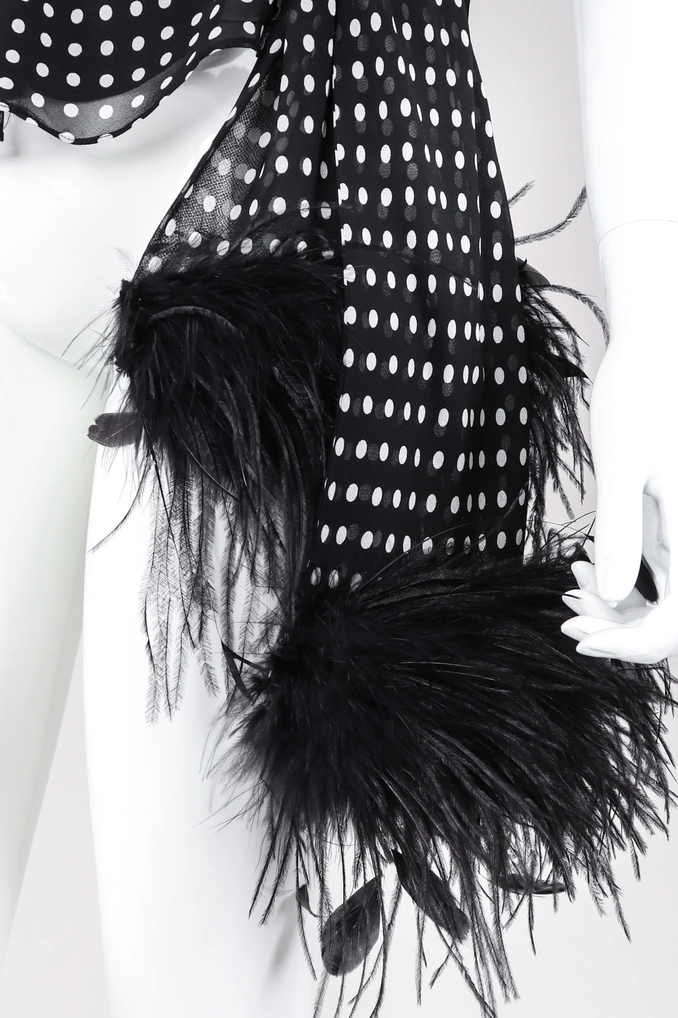 Chiffon Dot Feather Tie Top - Image 9