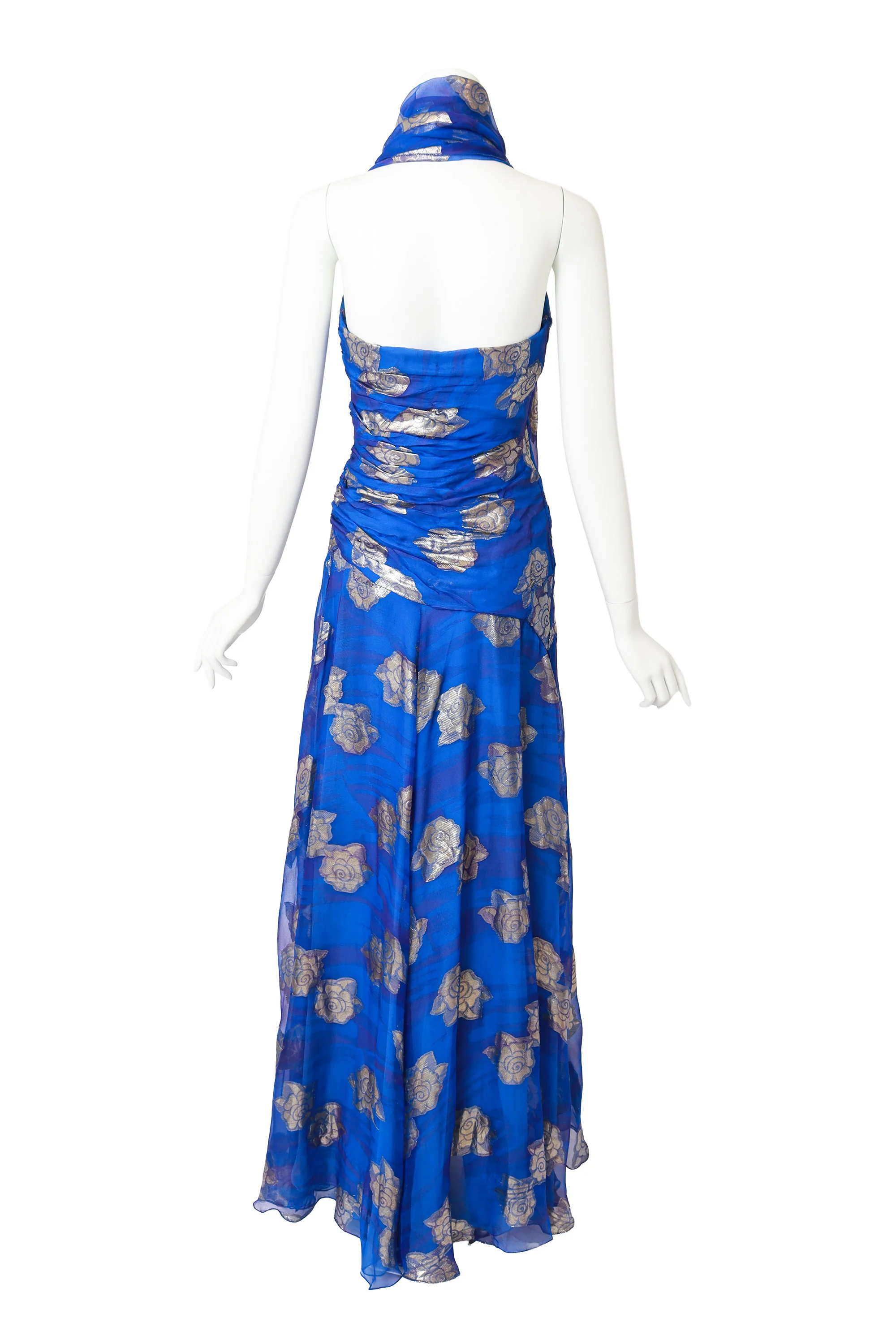 Chiffon Lamé Dropwaist Dress & Scarf - Image 4