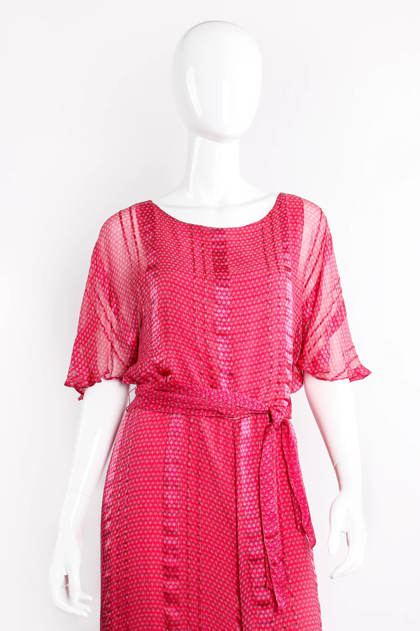 Chiffon Print Butterfly Sleeve Dress
