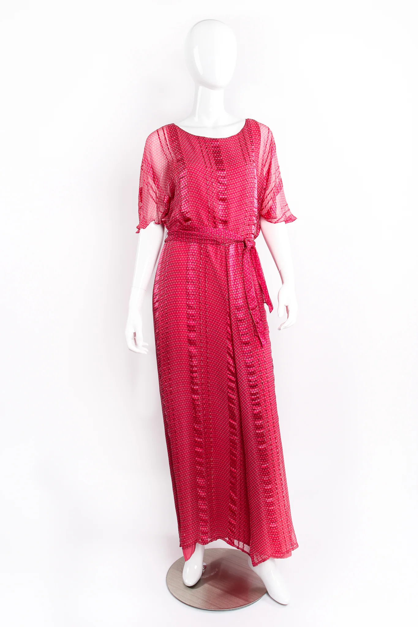 Chiffon Print Butterfly Sleeve Dress - Image 3