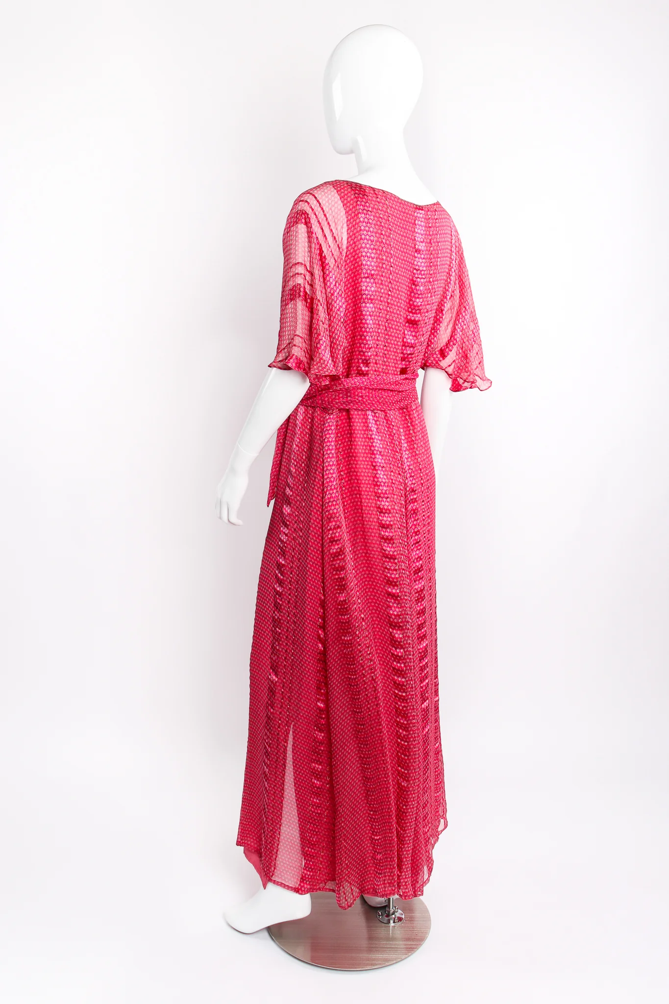 Chiffon Print Butterfly Sleeve Dress - Image 4