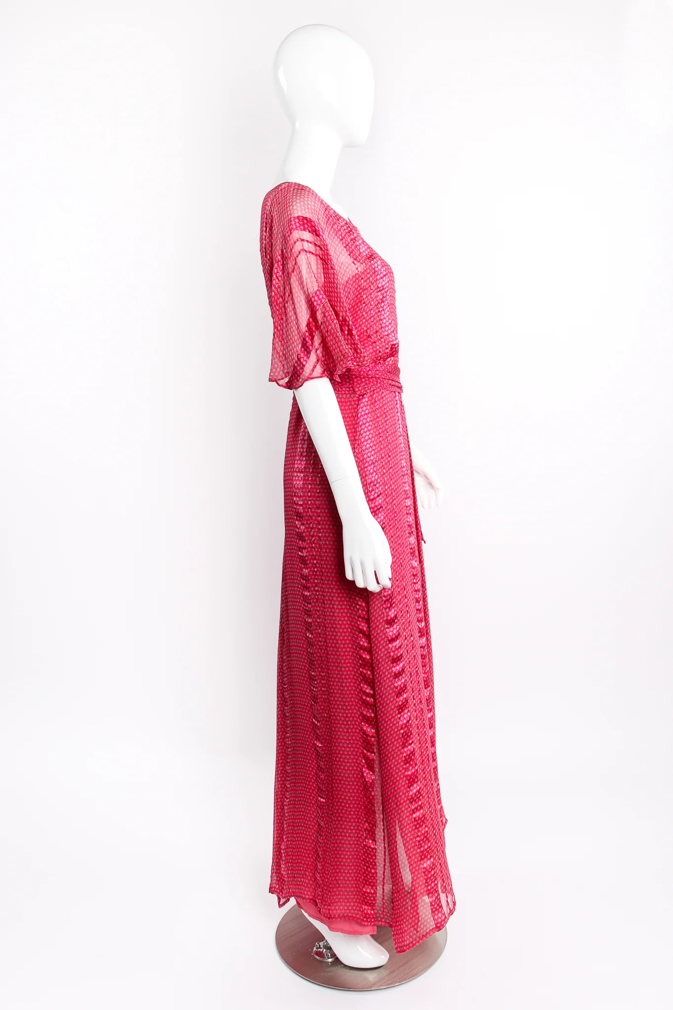 Chiffon Print Butterfly Sleeve Dress - Image 5