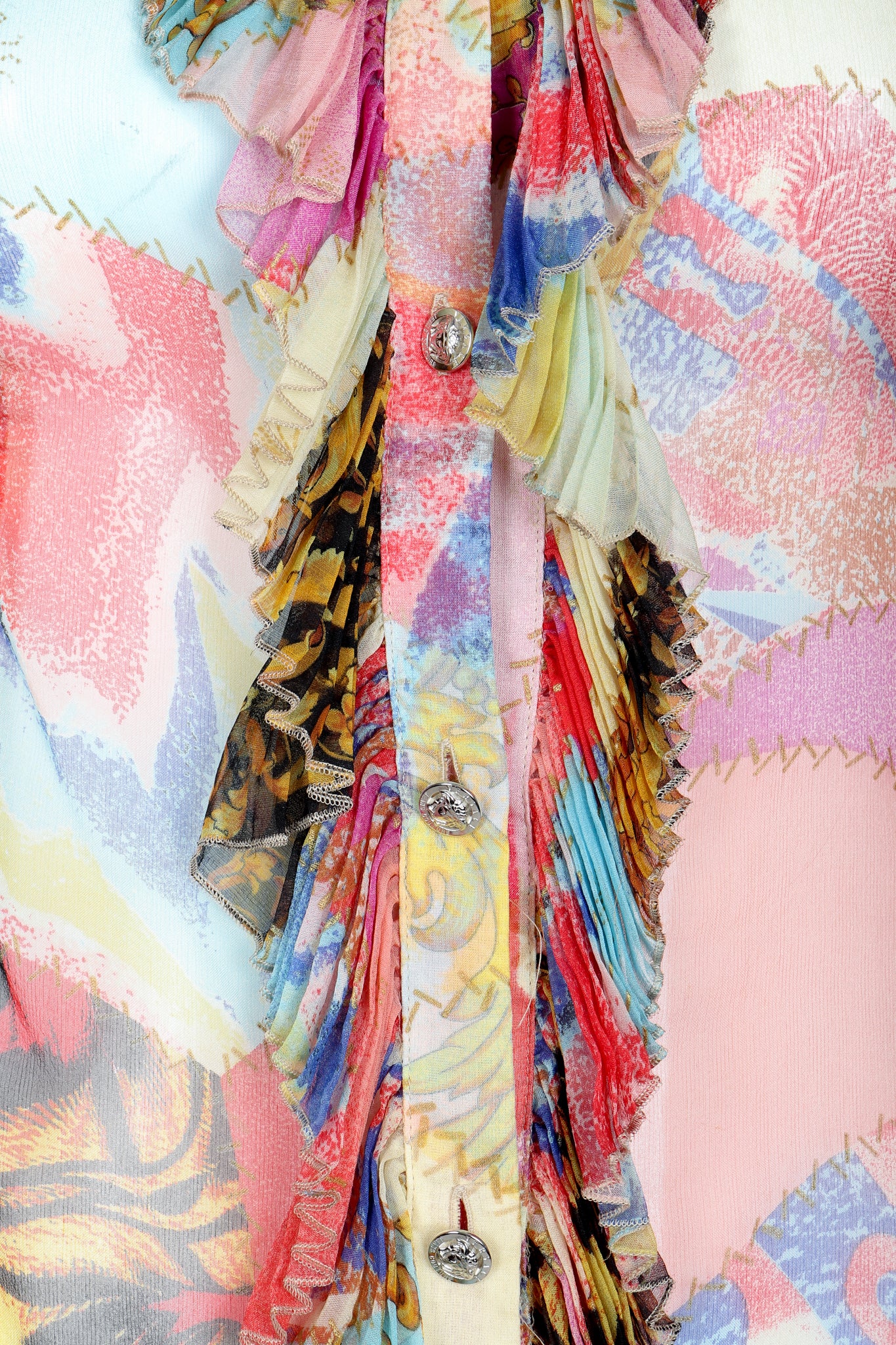 Chiffon Print Ruffle Blouse - Image 5