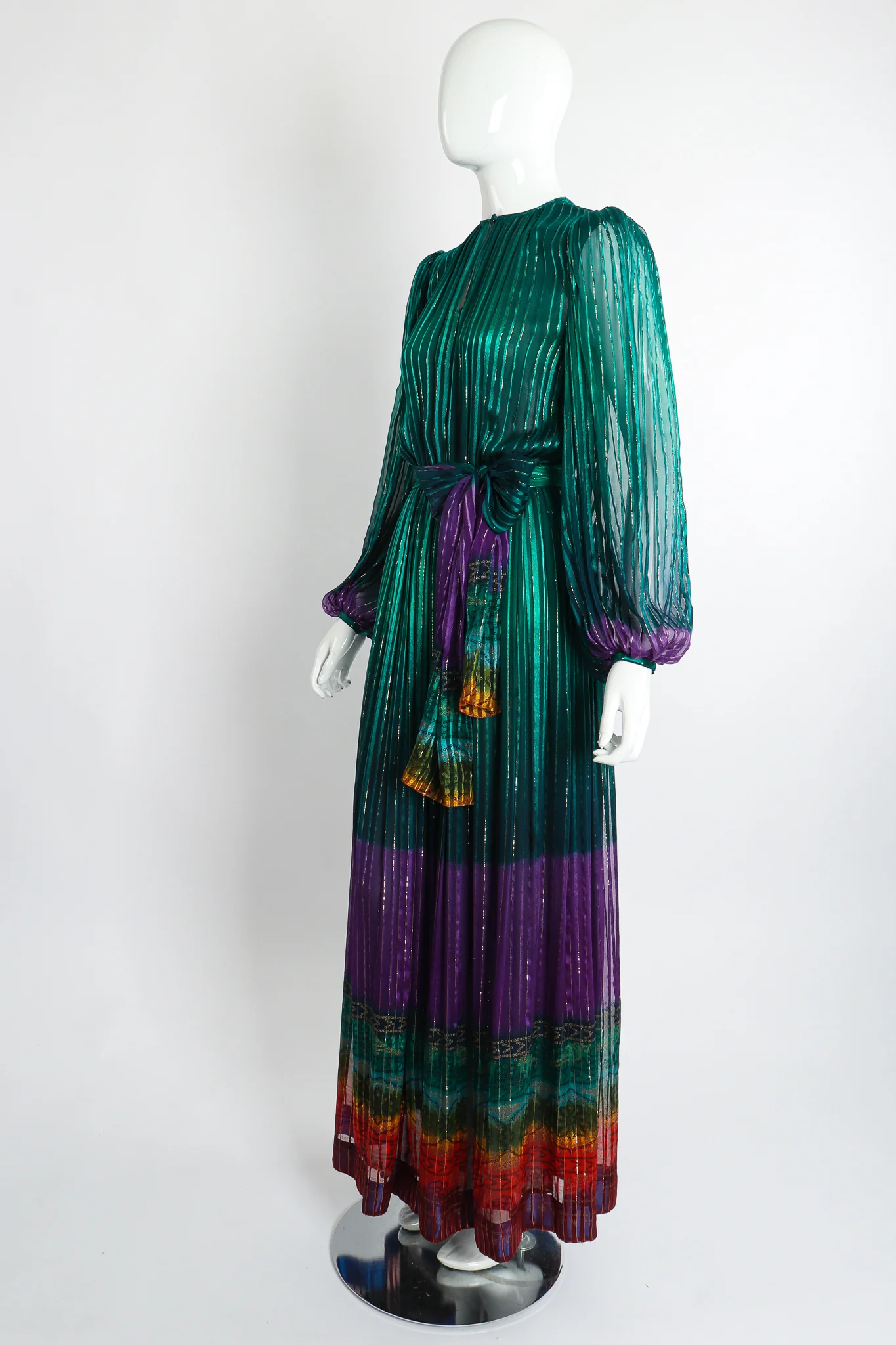 Rainbow Ombré Chiffon Dress - Image 7