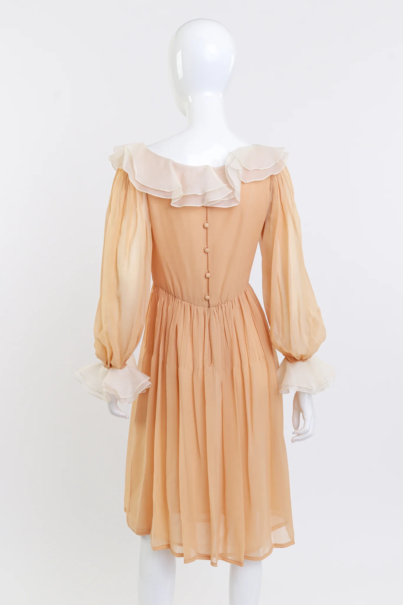 Chiffon Ruffle Peasant Dress - Image 4