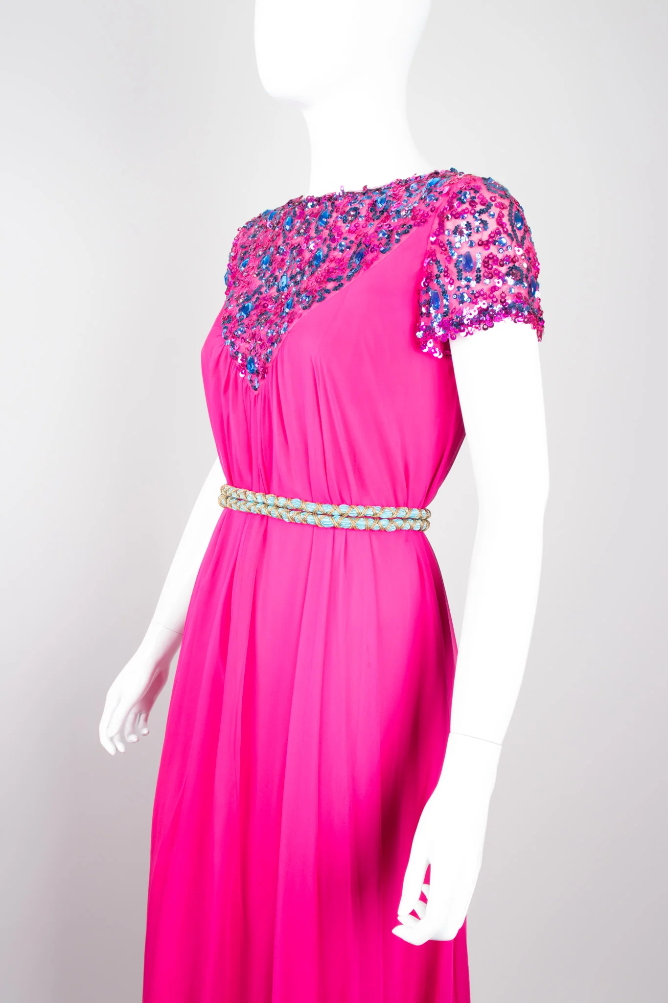 Chiffon Sequin Trapeze Gown - Image 2