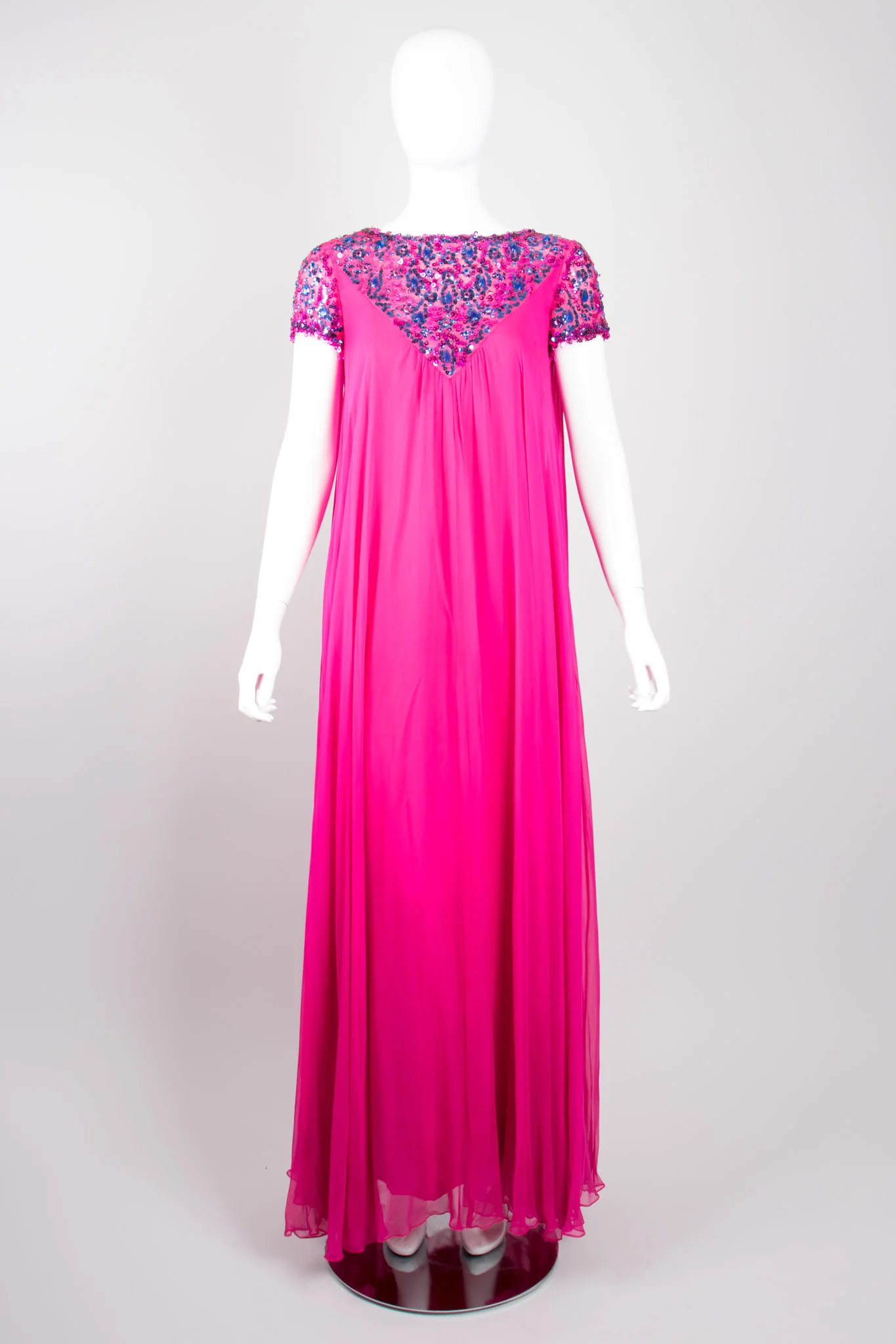 Chiffon Sequin Trapeze Gown - Image 3