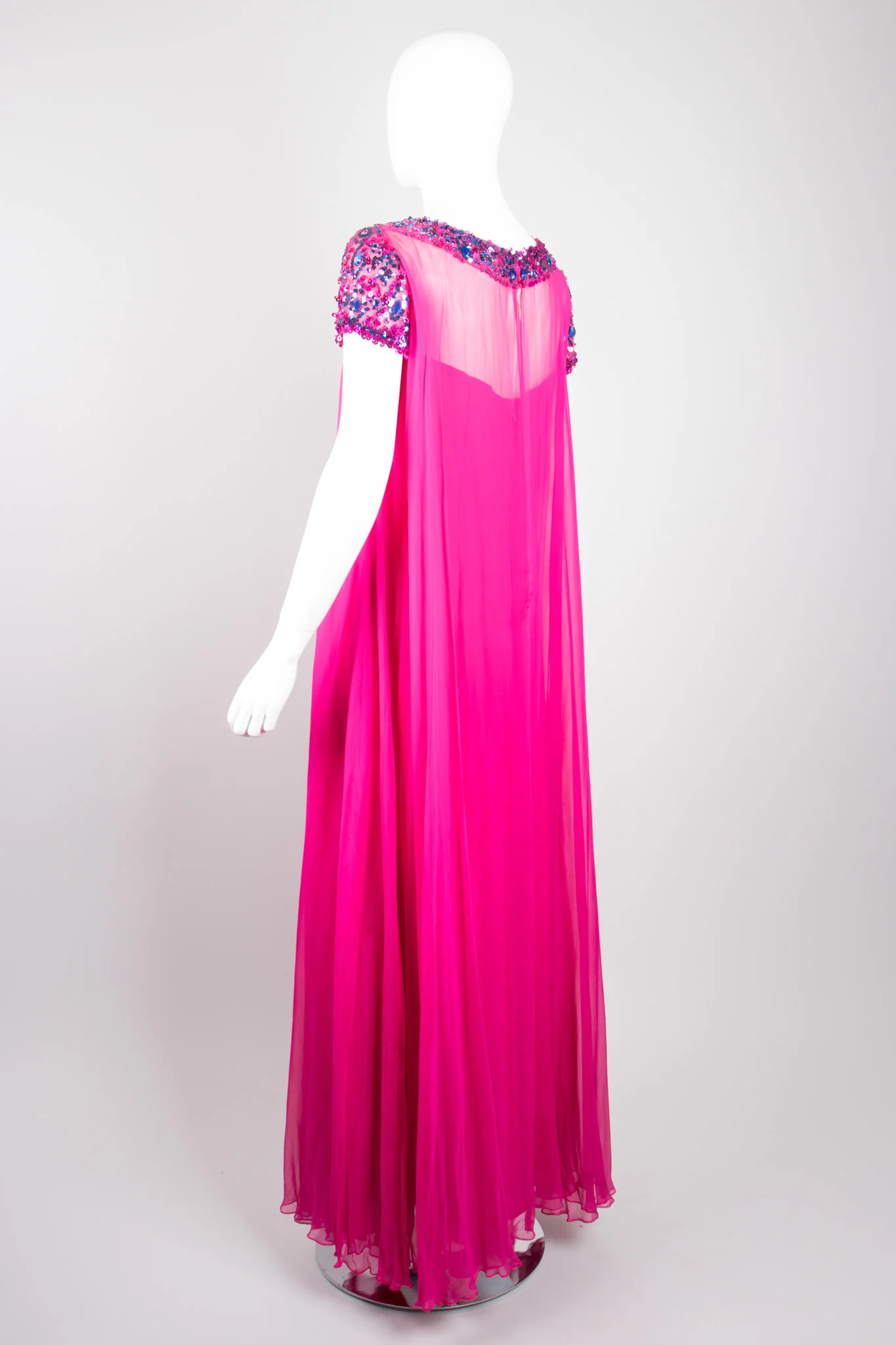 Chiffon Sequin Trapeze Gown - Image 6