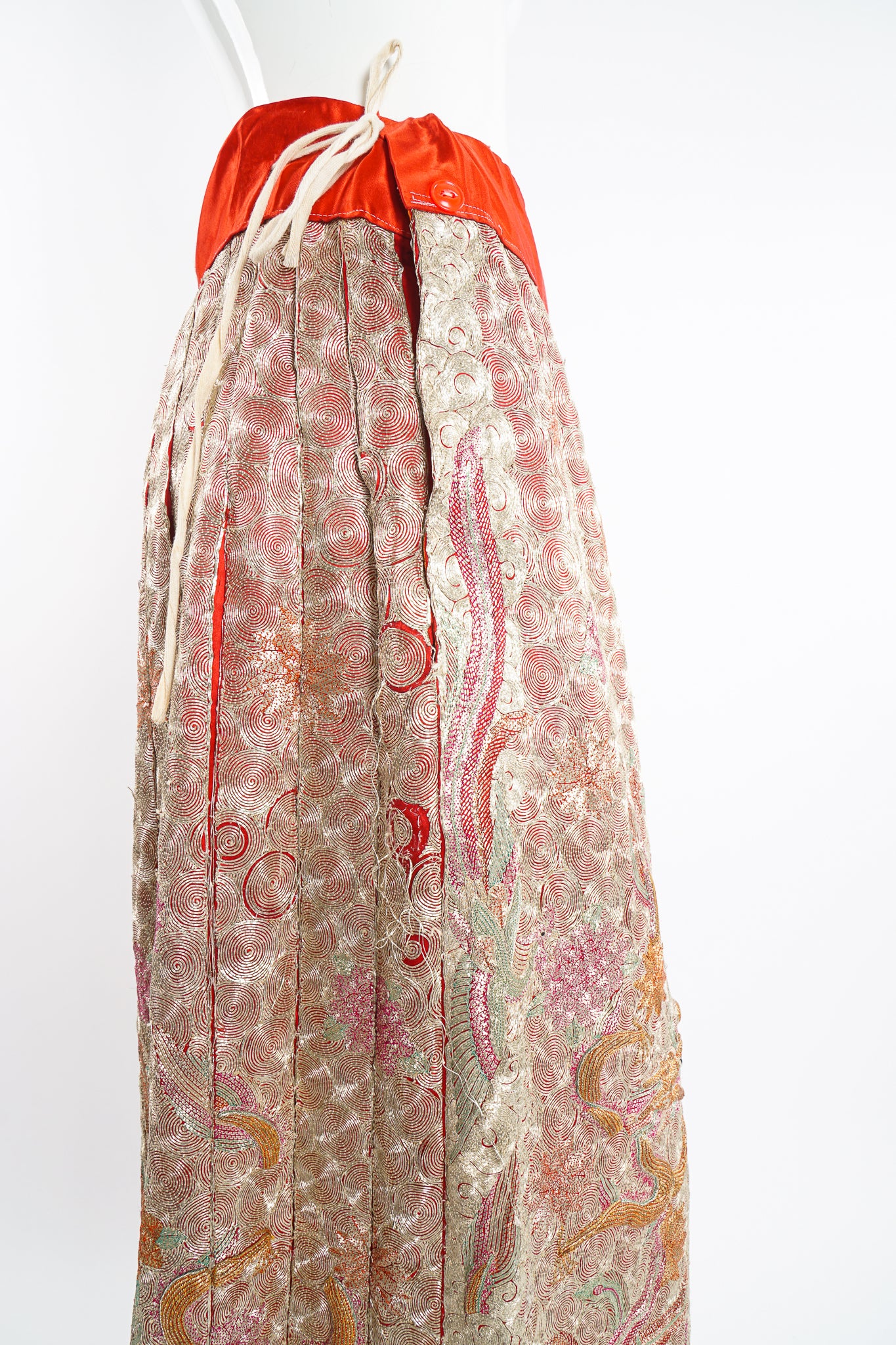 Chinese Metal Embroidered Dragon & Phoenix Skirt - Image 17