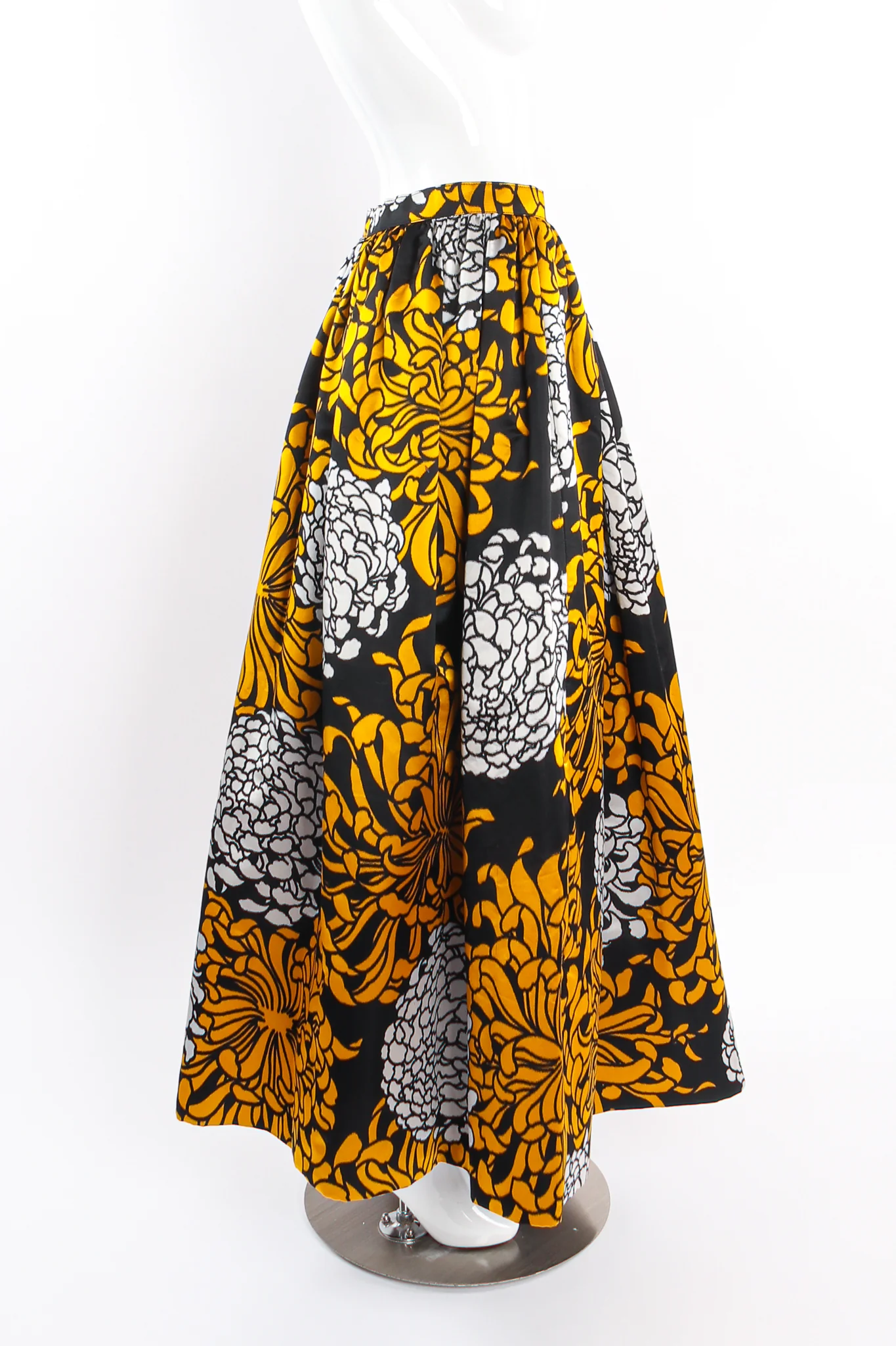 Chrysanthemum Print Silk Skirt - Image 3
