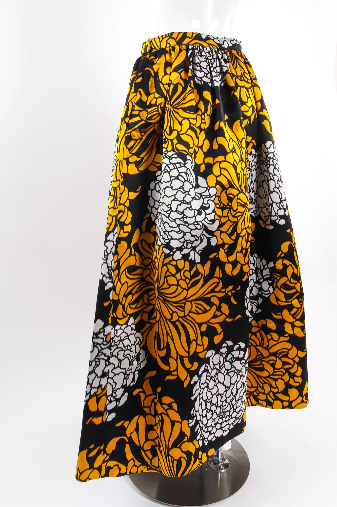 Chrysanthemum Print Silk Skirt - Image 5