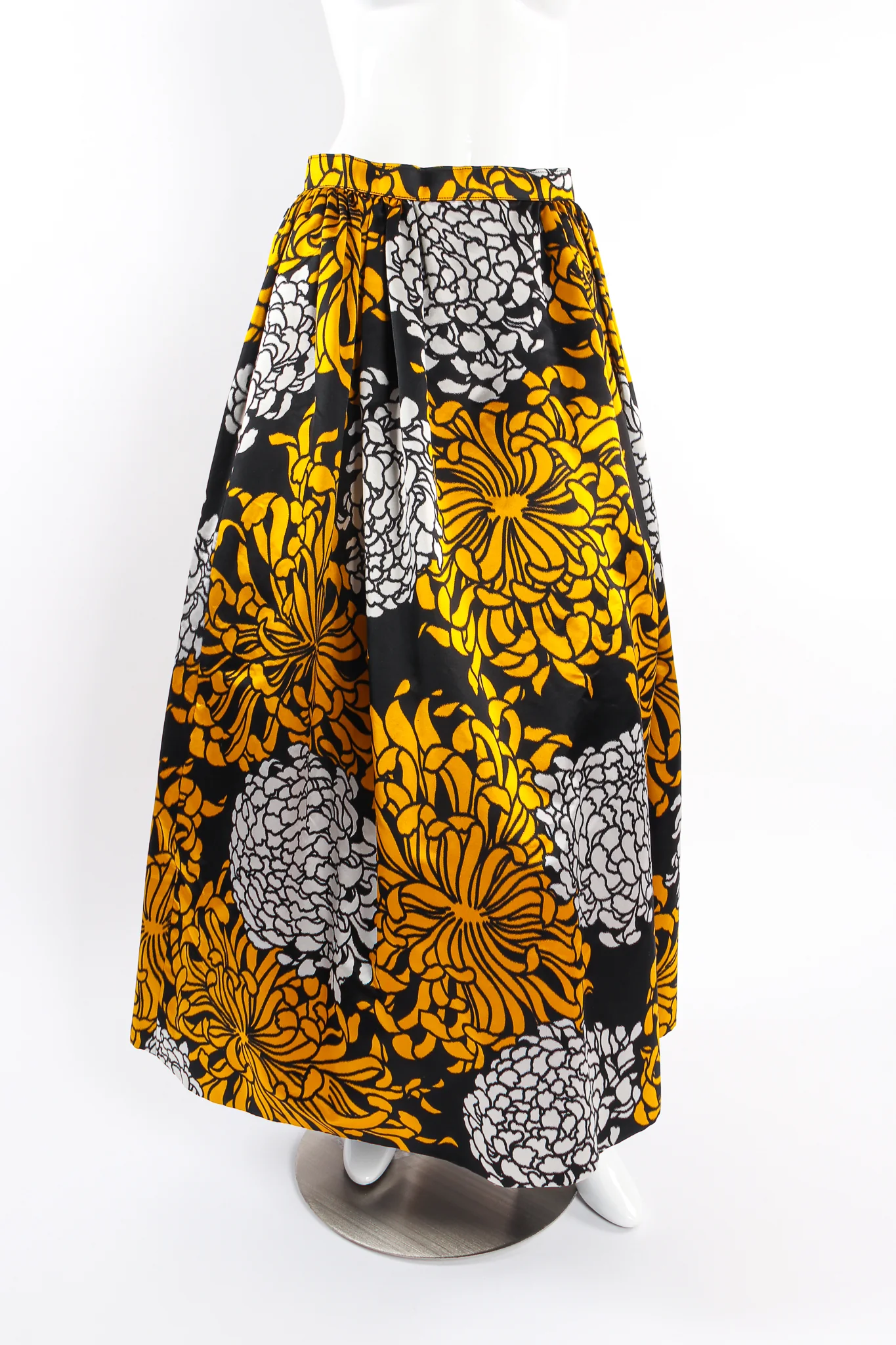 Chrysanthemum Print Silk Skirt - Image 6
