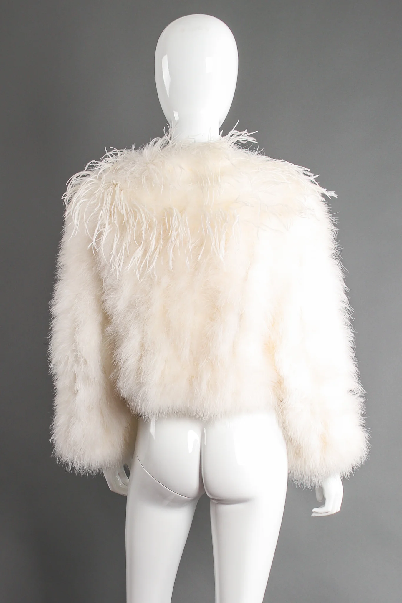 Chubby Cropped Marabou Jacket - Image 9