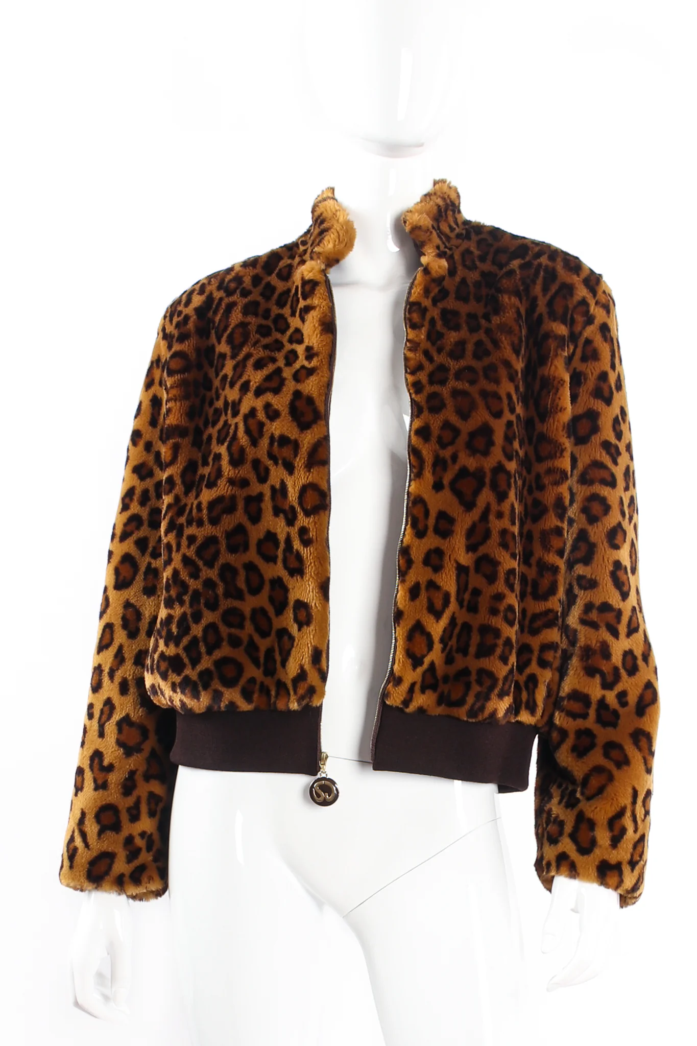 Chubby Faux Leopard Bomber Jacket - Image 3