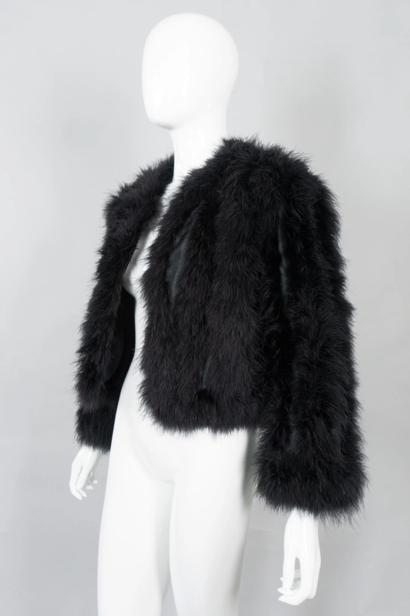 Chubby Marabou Stripe Feather Jacket - Image 3