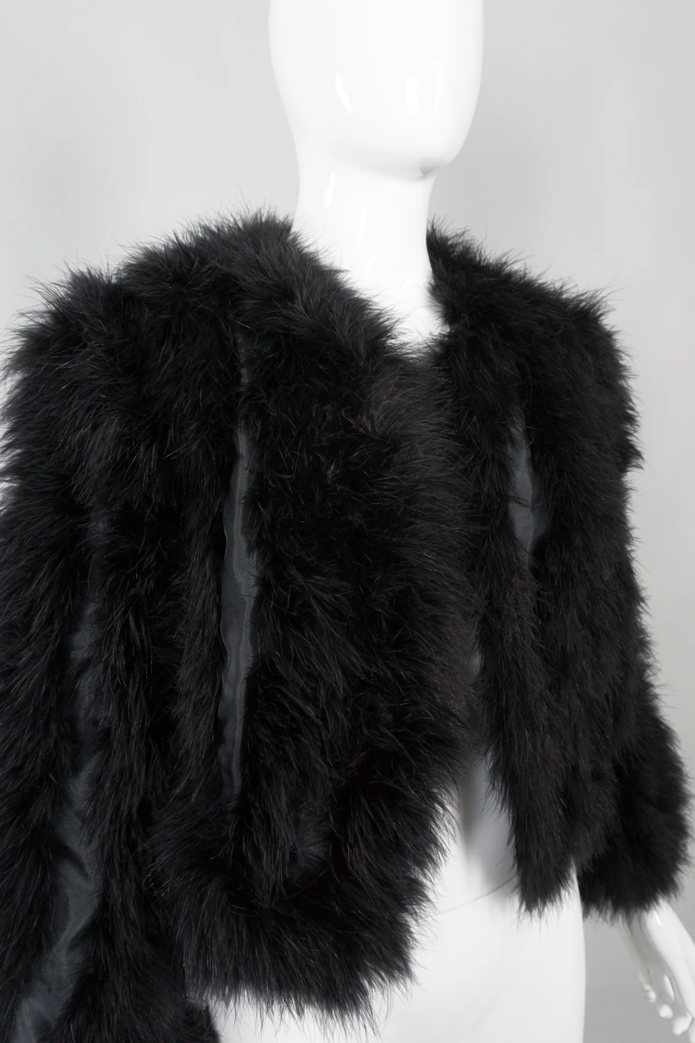 Chubby Marabou Stripe Feather Jacket - Image 9
