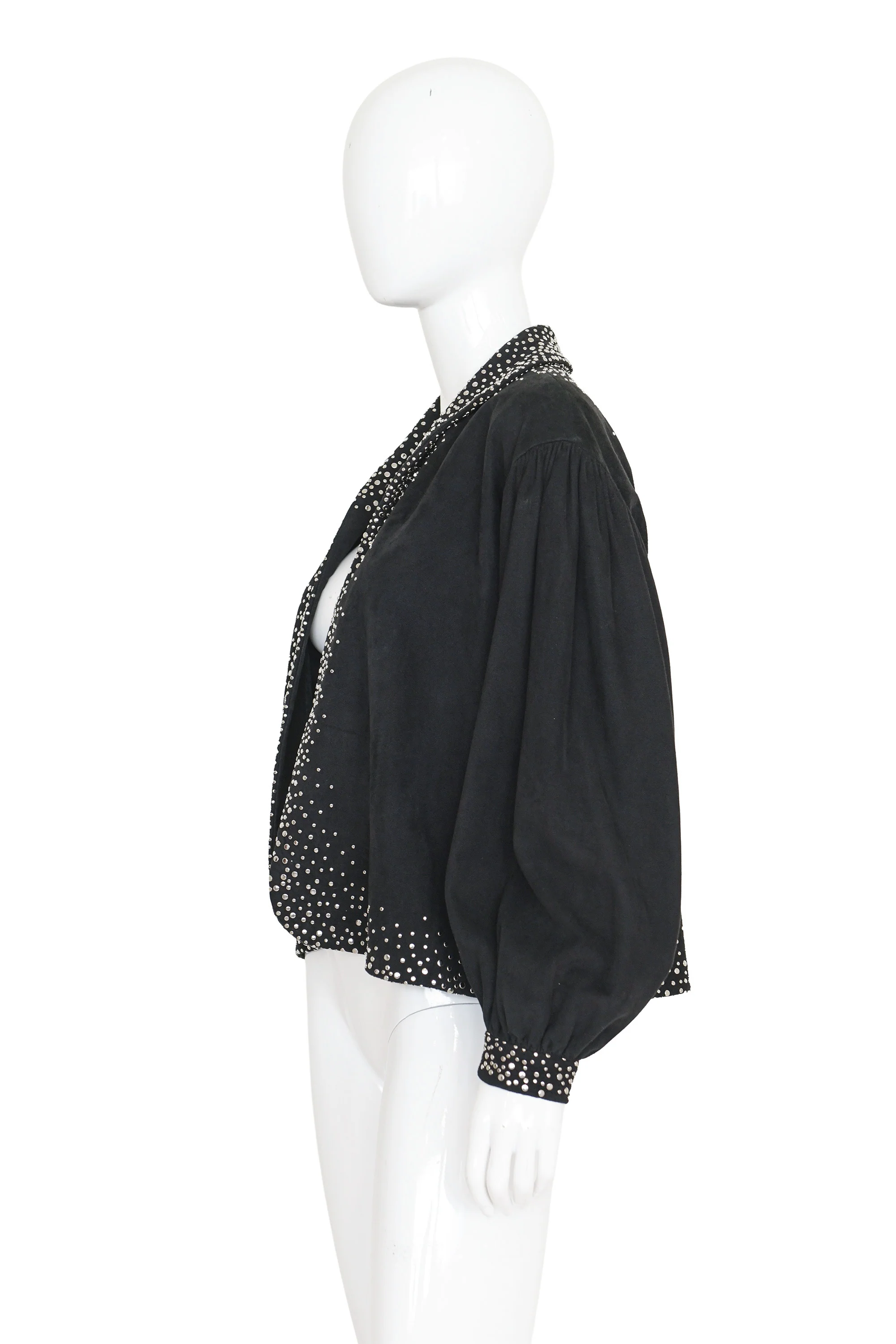 Circle Stud Suede Jacket - Image 3