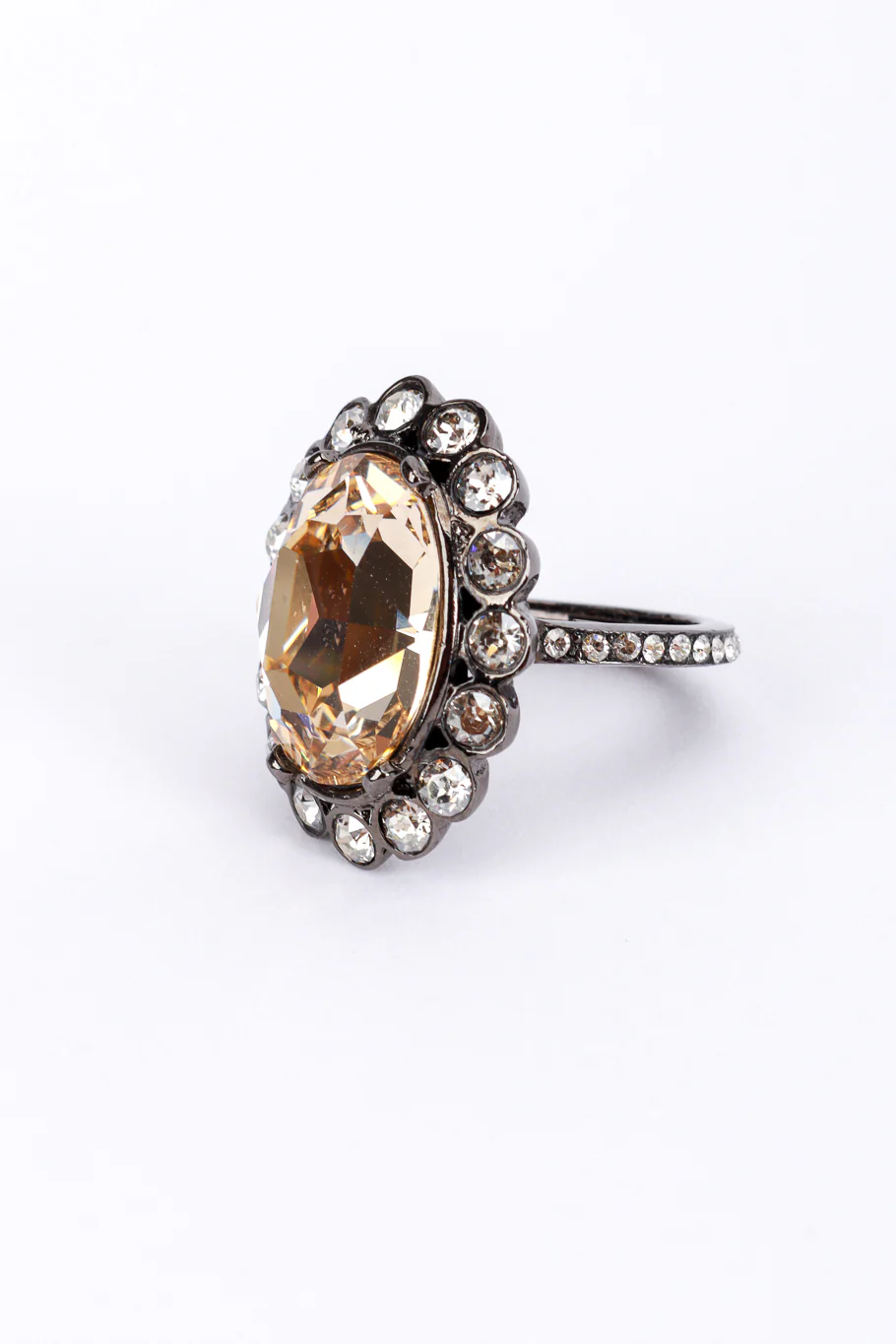 Classic Crystal Cocktail Ring - Image 3