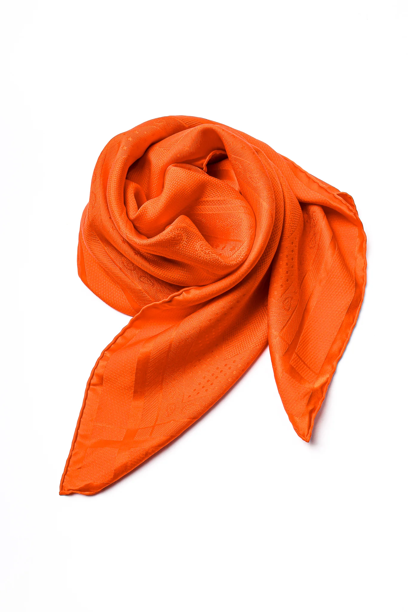 Classic Orange Jacquard Scarf