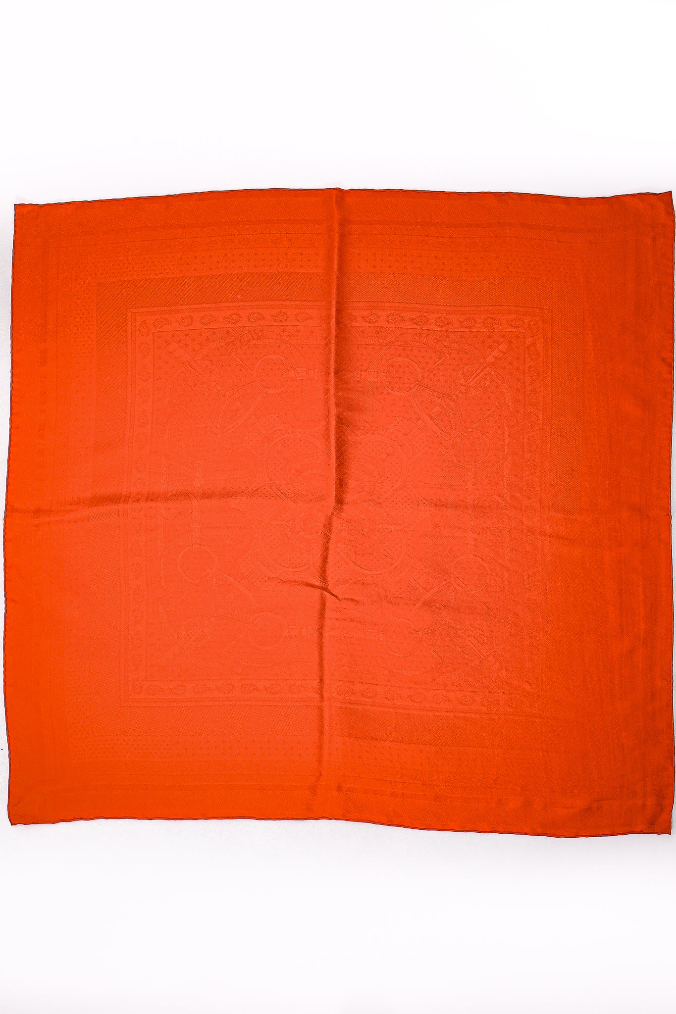 Classic Orange Jacquard Scarf - Image 6