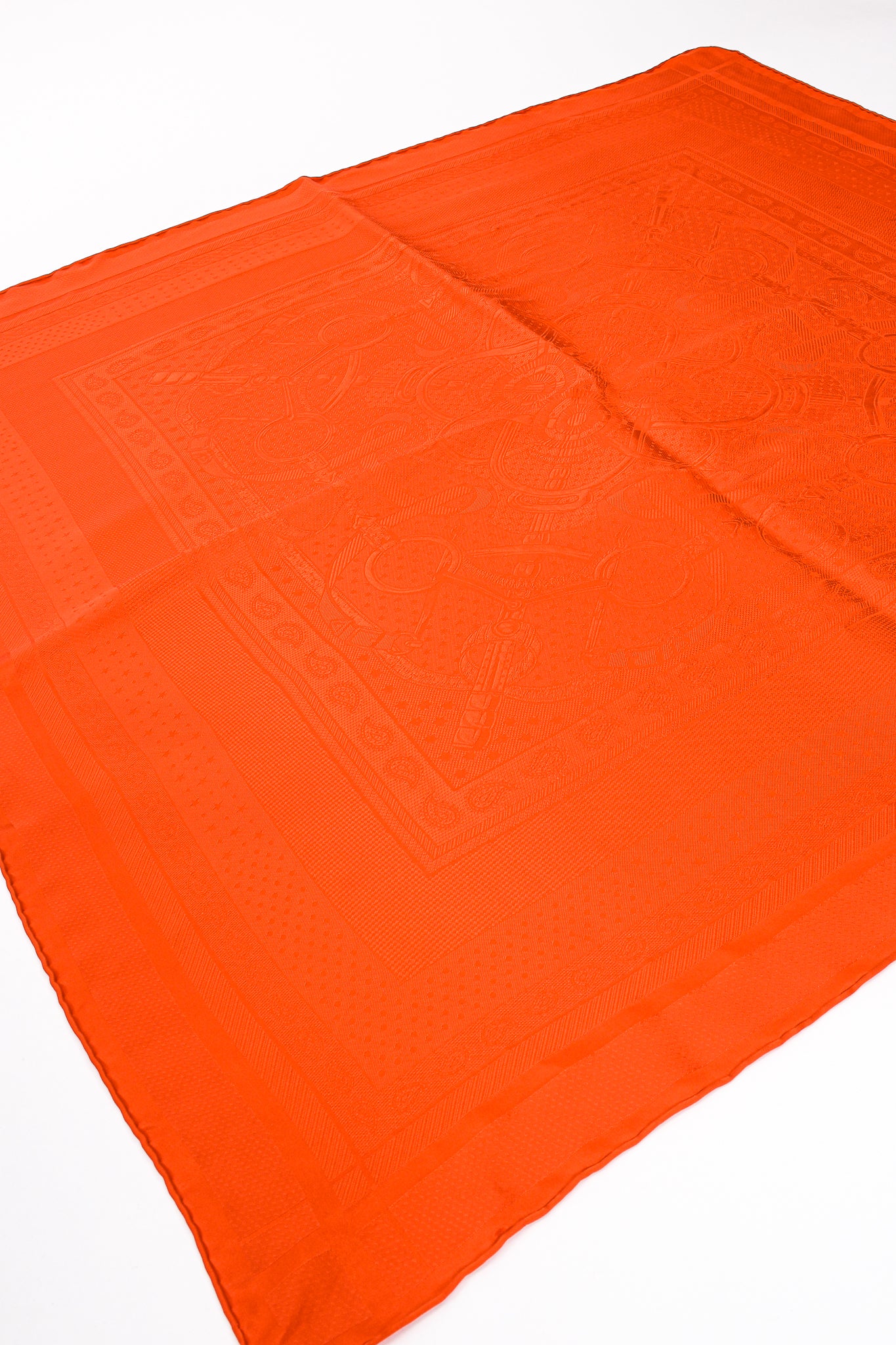 Classic Orange Jacquard Scarf - Image 8