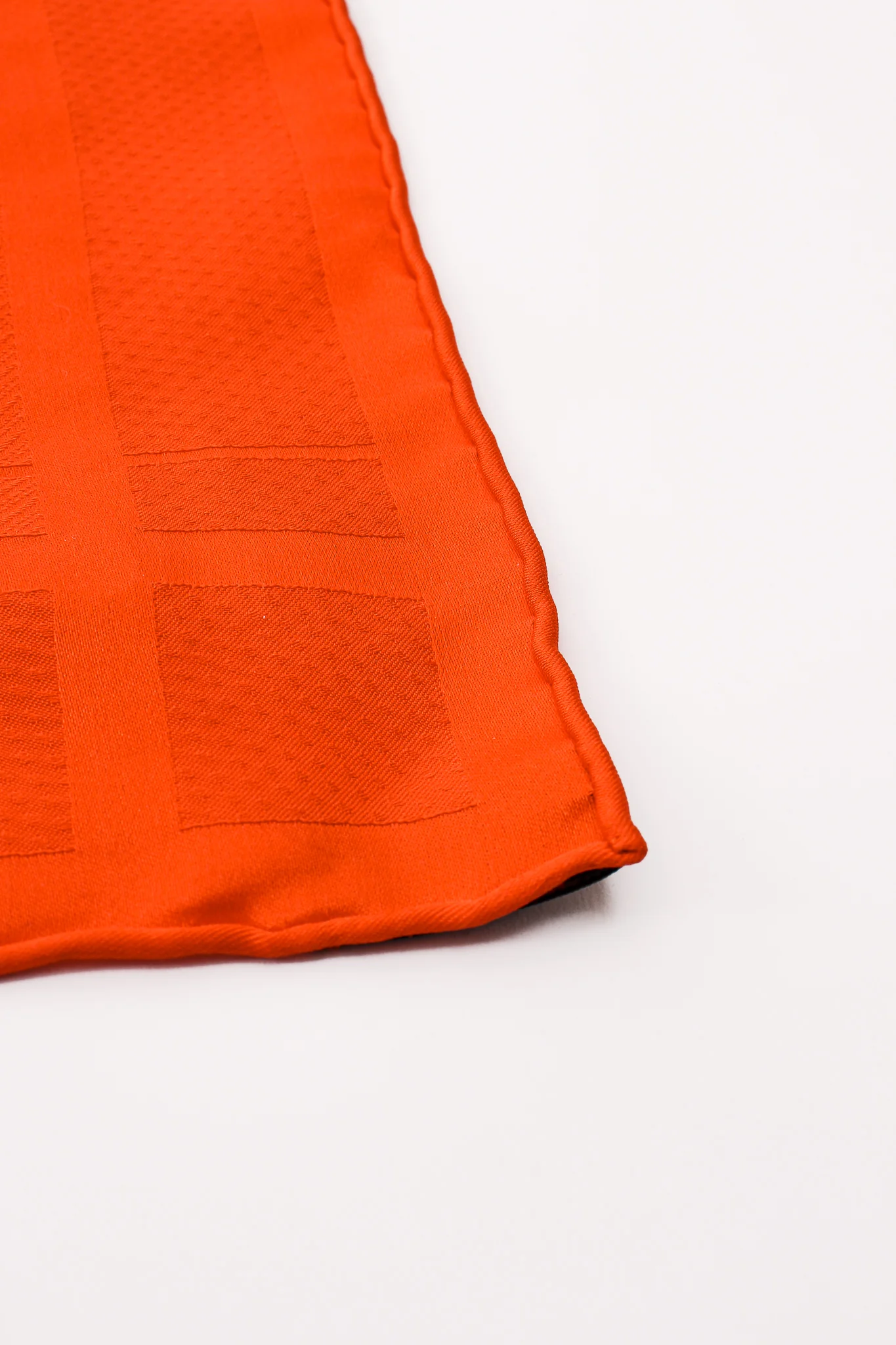 Classic Orange Jacquard Scarf - Image 9