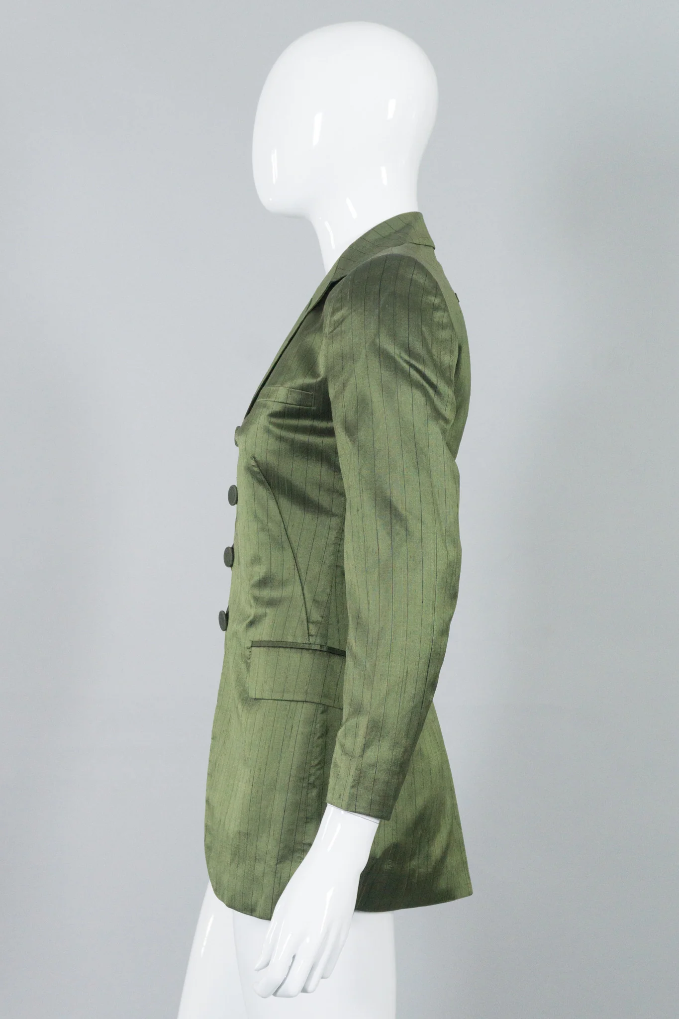 Classique Pinstripe Silk Jacket - Image 4