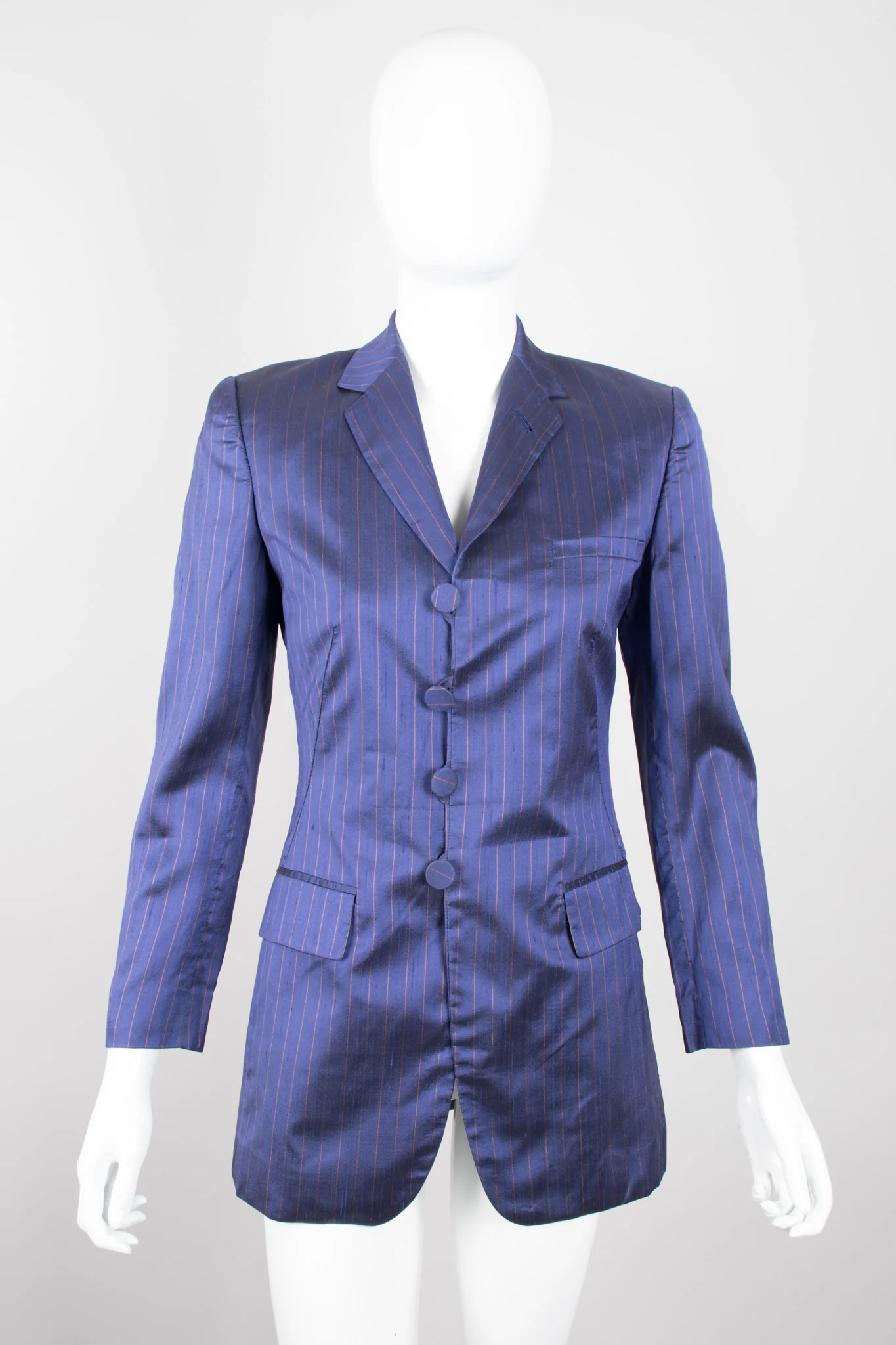 Classique Pinstripe Silk Jacket & Pant Set - Image 10
