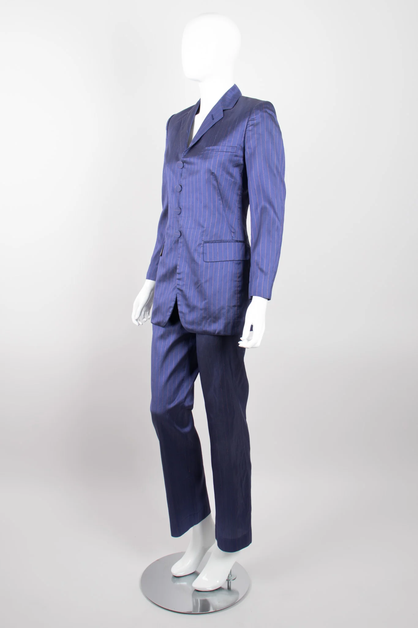 Classique Pinstripe Silk Jacket & Pant Set - Image 5
