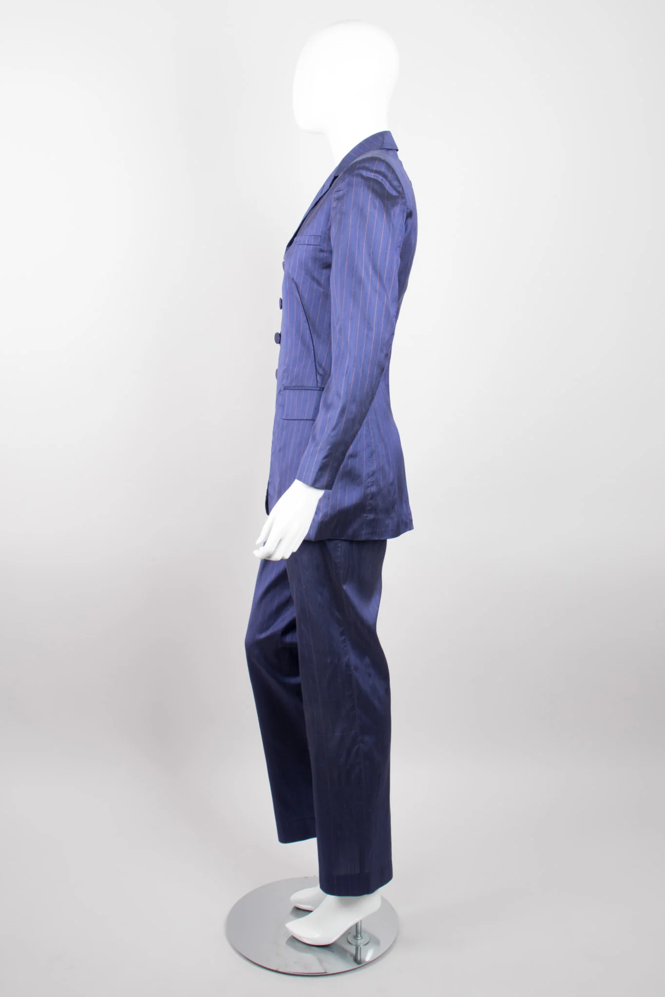 Classique Pinstripe Silk Jacket & Pant Set - Image 6