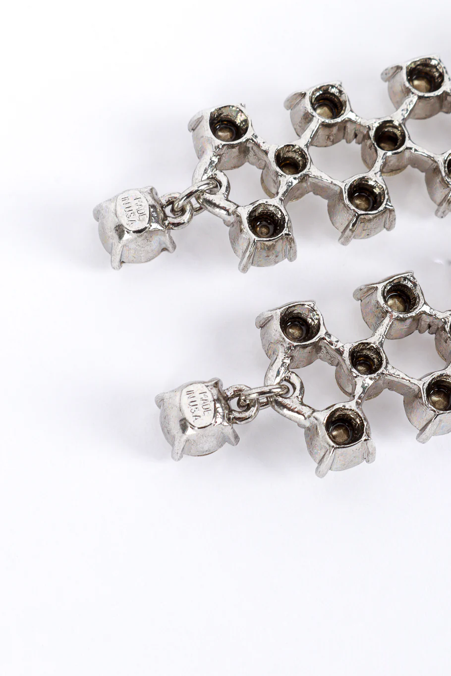 Clear Crystal Lattice Drop Earrings - Image 6