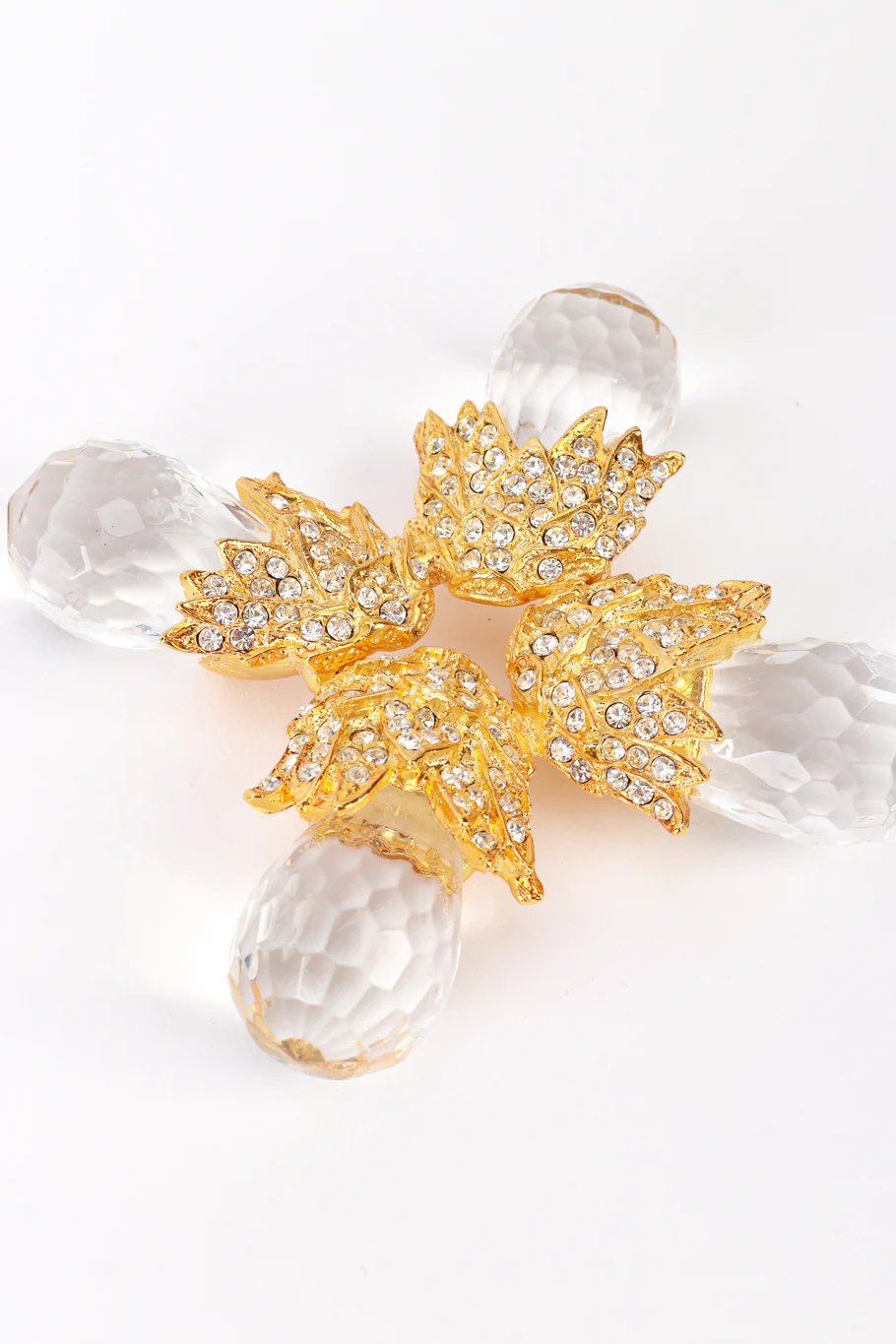 Clear Golden Acorn Burst Brooch - Image 3