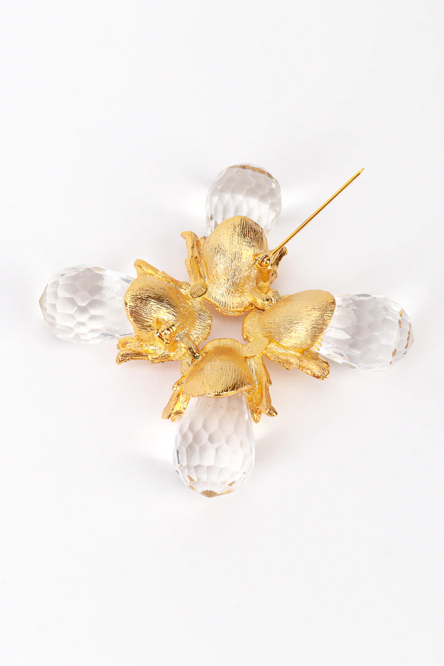 Clear Golden Acorn Burst Brooch - Image 4