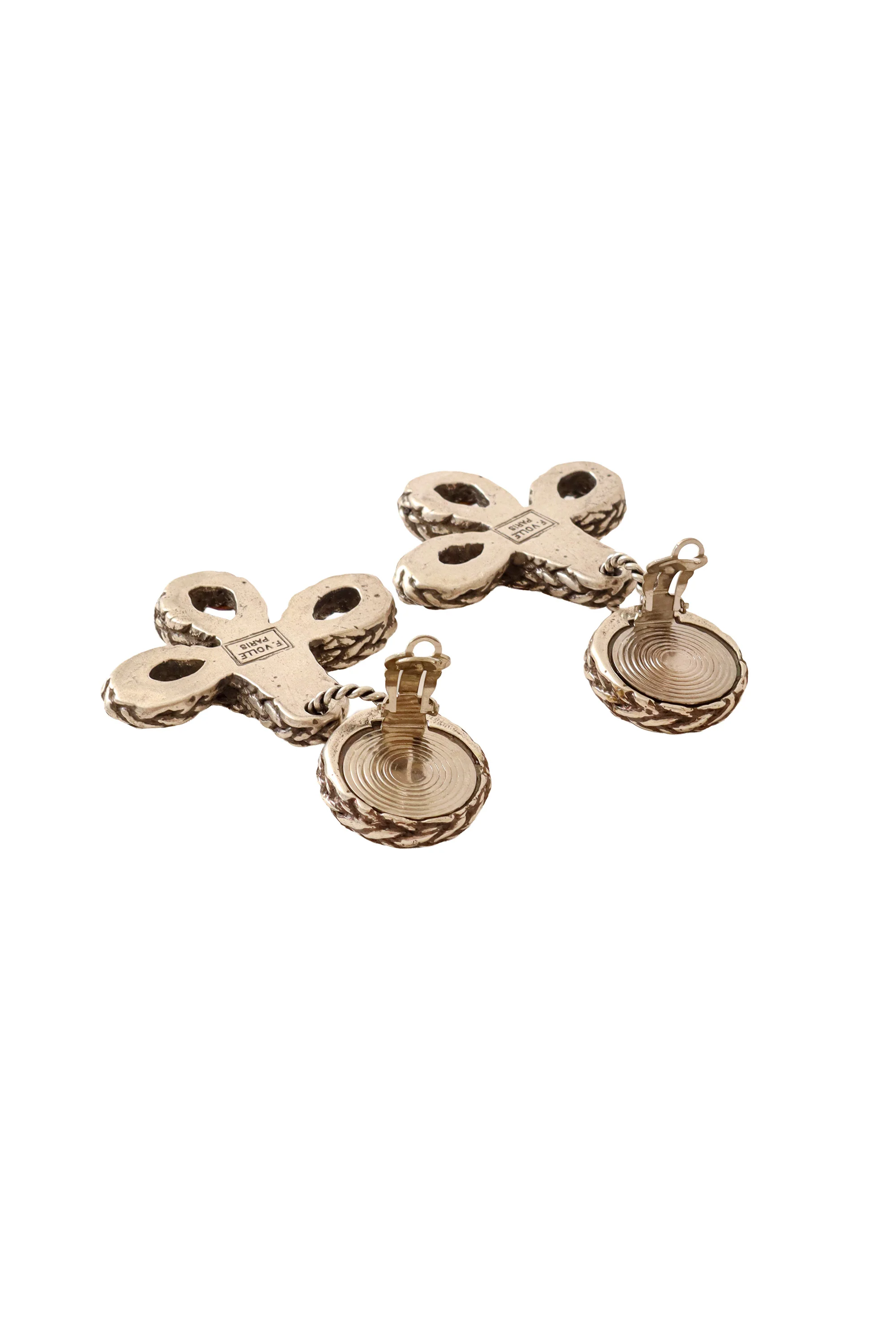 Clear Top Braided Crystal Rope Earrings - Image 4