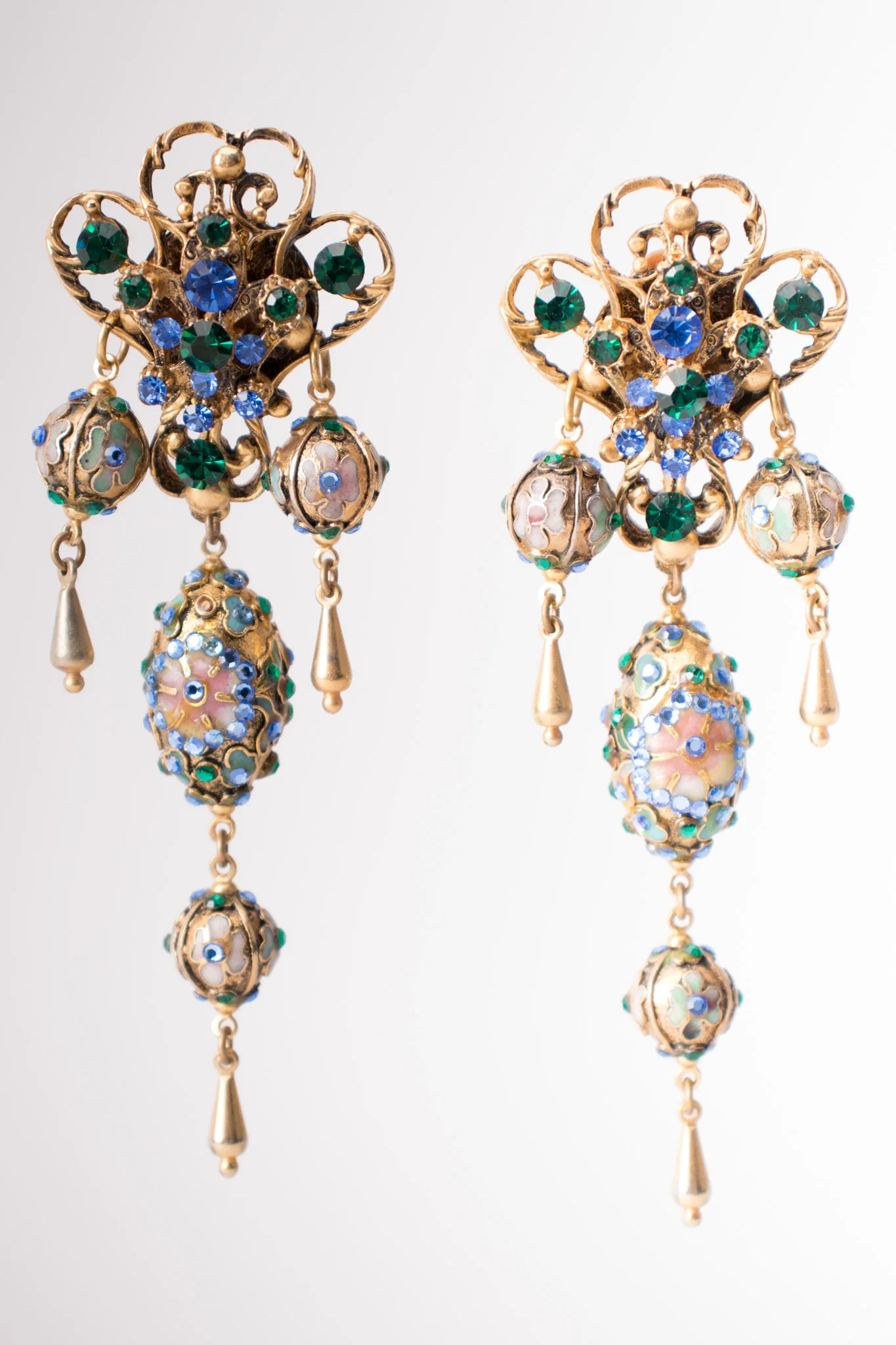 Cloisonne Egg Drop Earrings - Image 3
