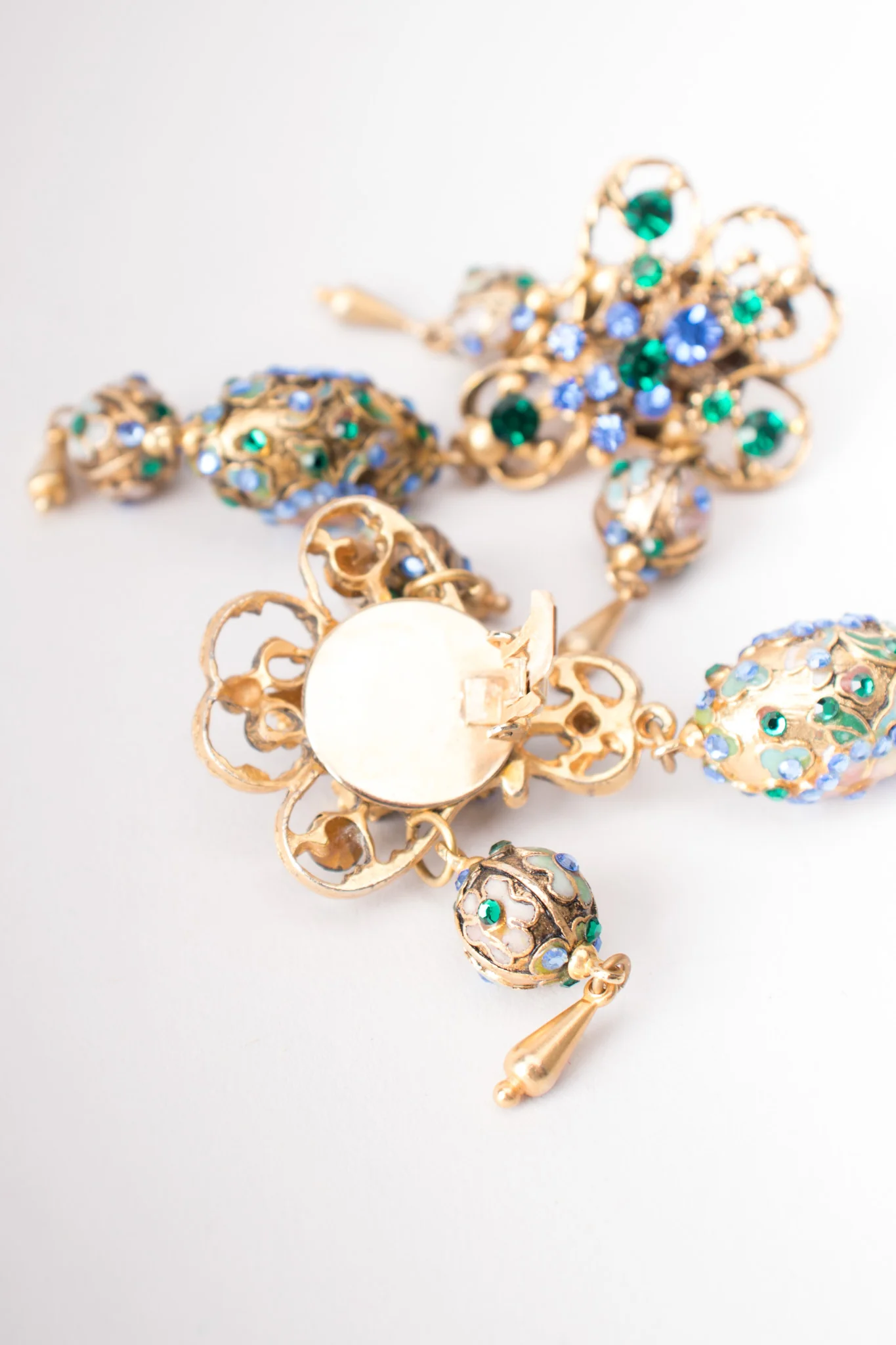Cloisonne Egg Drop Earrings - Image 7