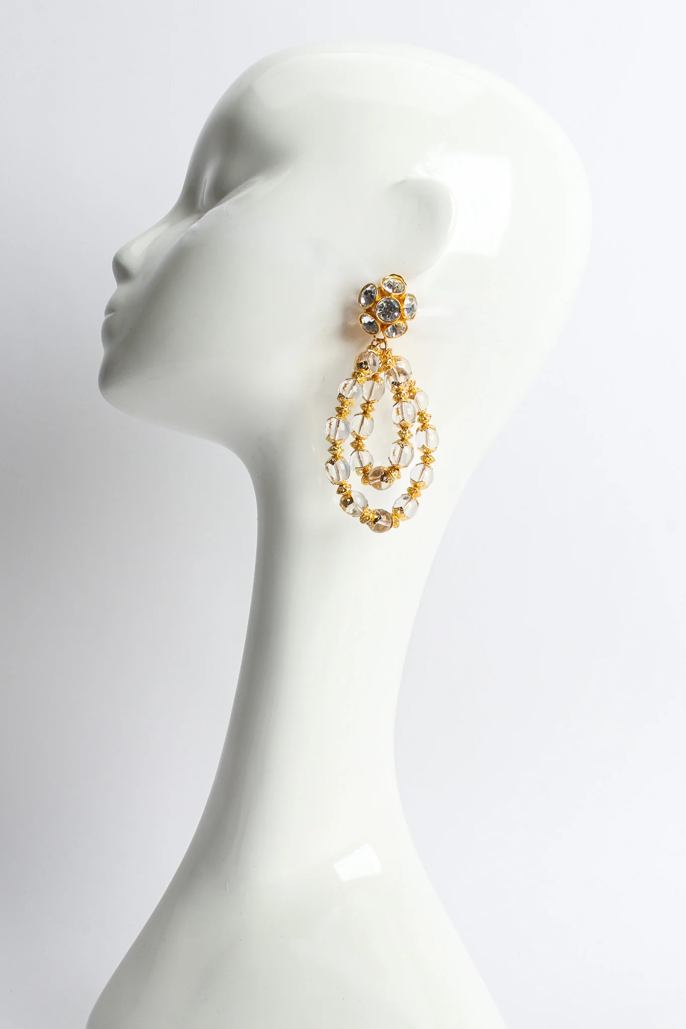Cluster Rhinestone Glass Earrings - Image 2