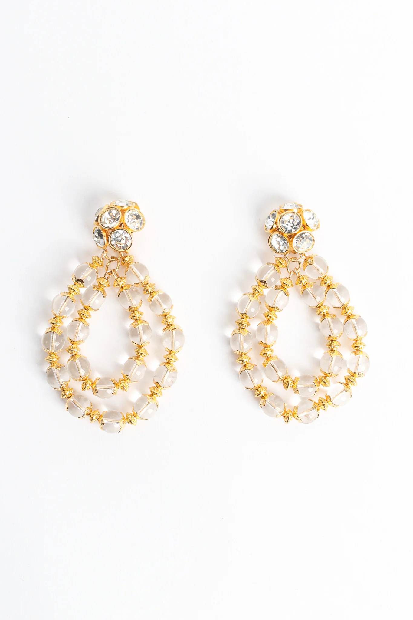 Cluster Rhinestone Glass Earrings - Image 3