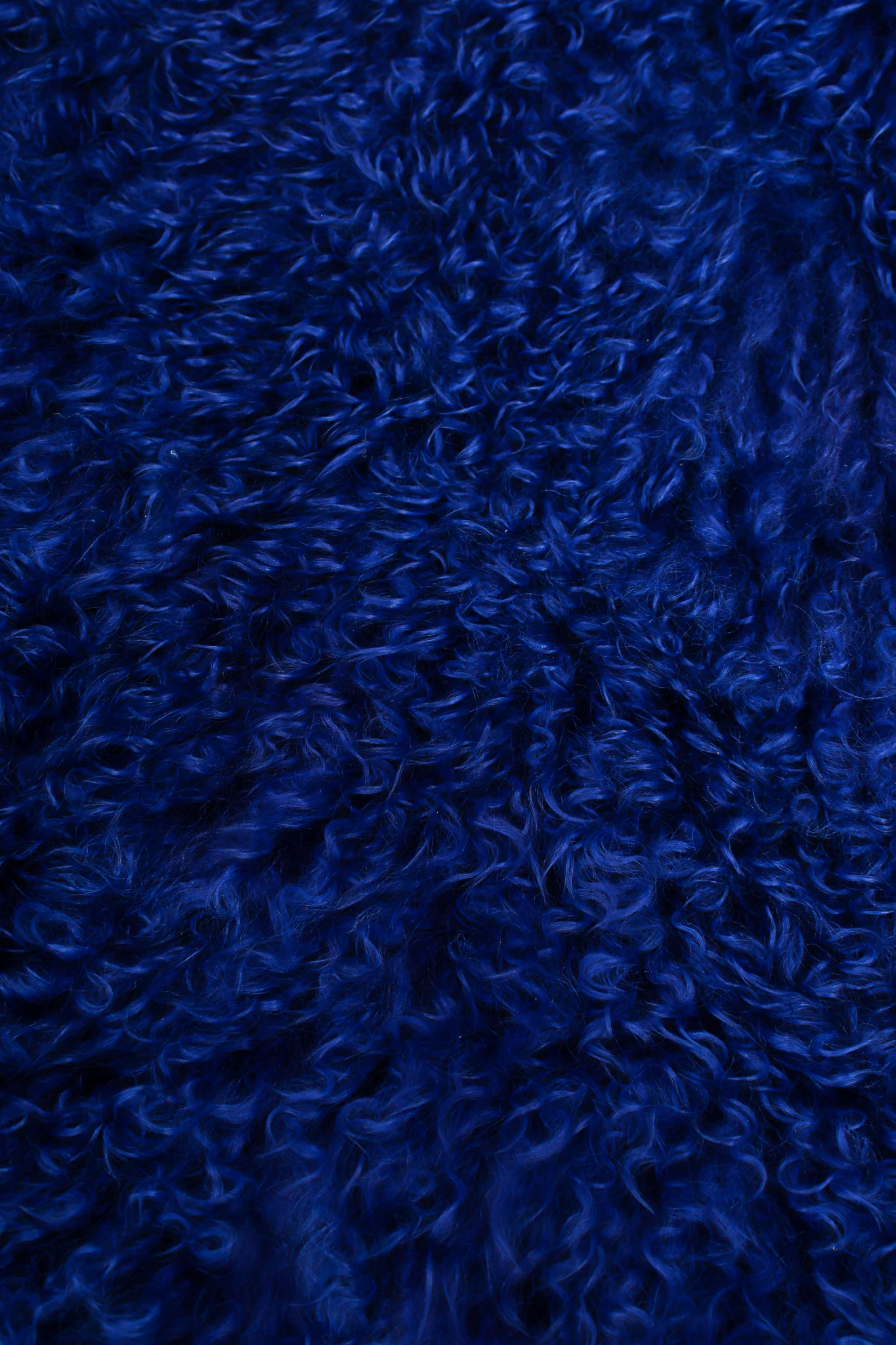 Cobalt Mongolian Fur Swing Coat - Image 12