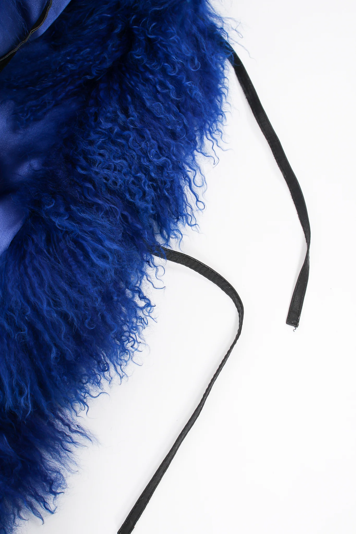 Cobalt Mongolian Fur Swing Coat - Image 13