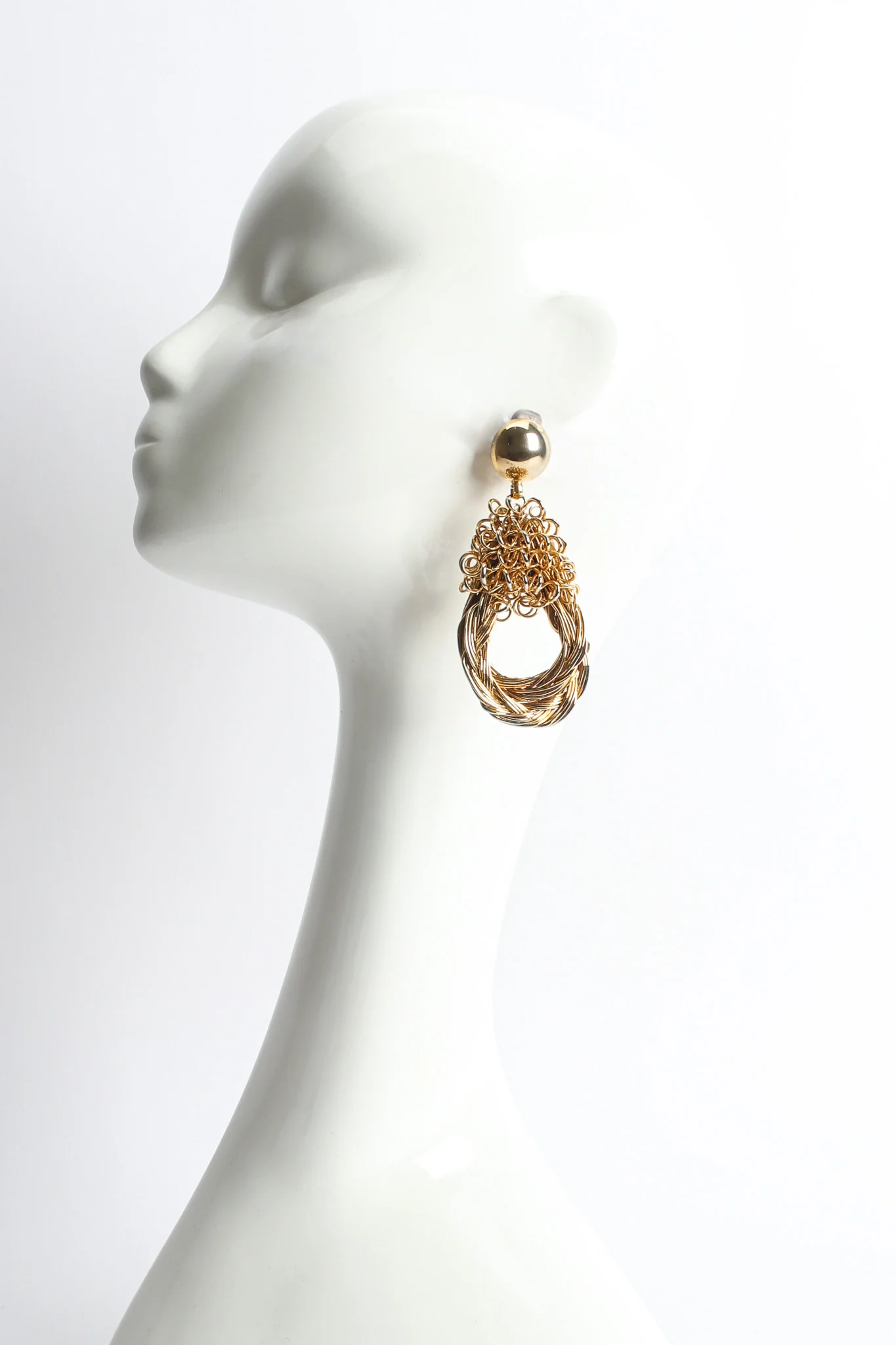 Coil Wire Braid Intertwined Earrings - Image 2