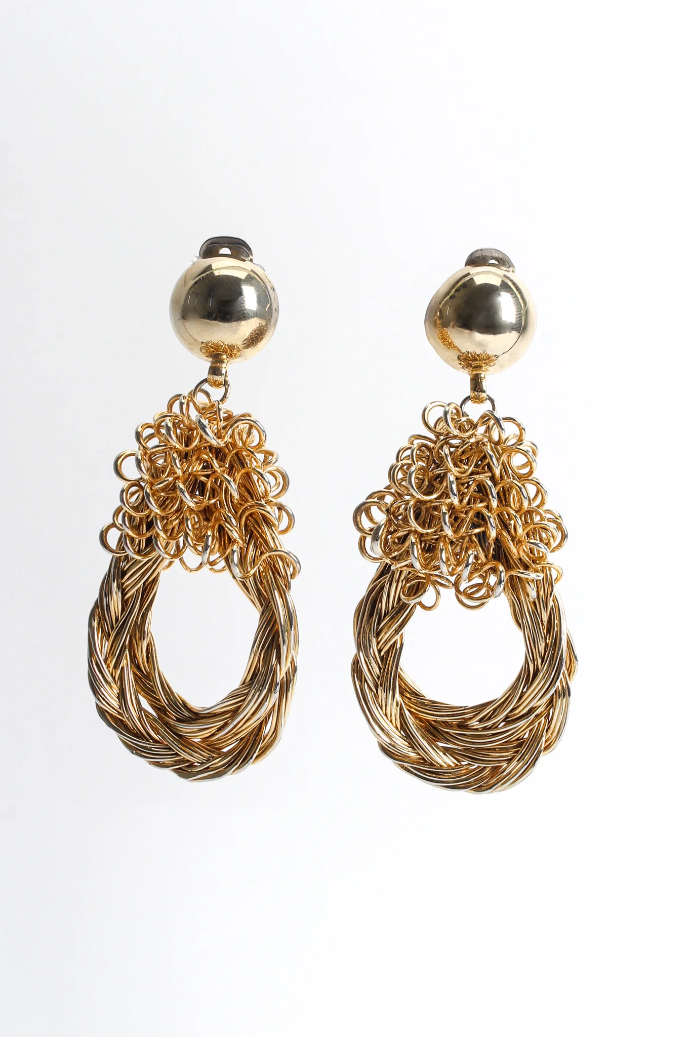 Coil Wire Braid Intertwined Earrings - Image 3