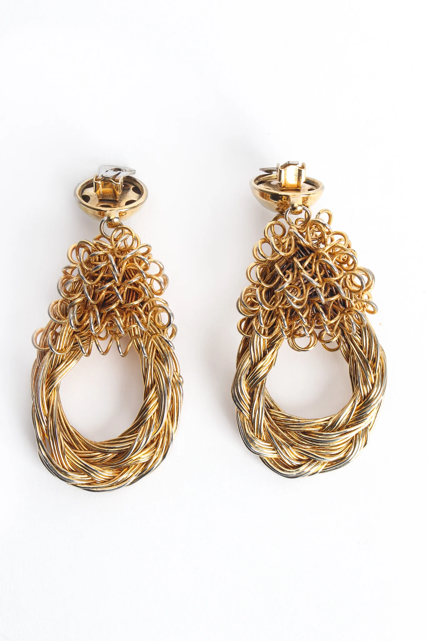 Coil Wire Braid Intertwined Earrings - Image 4