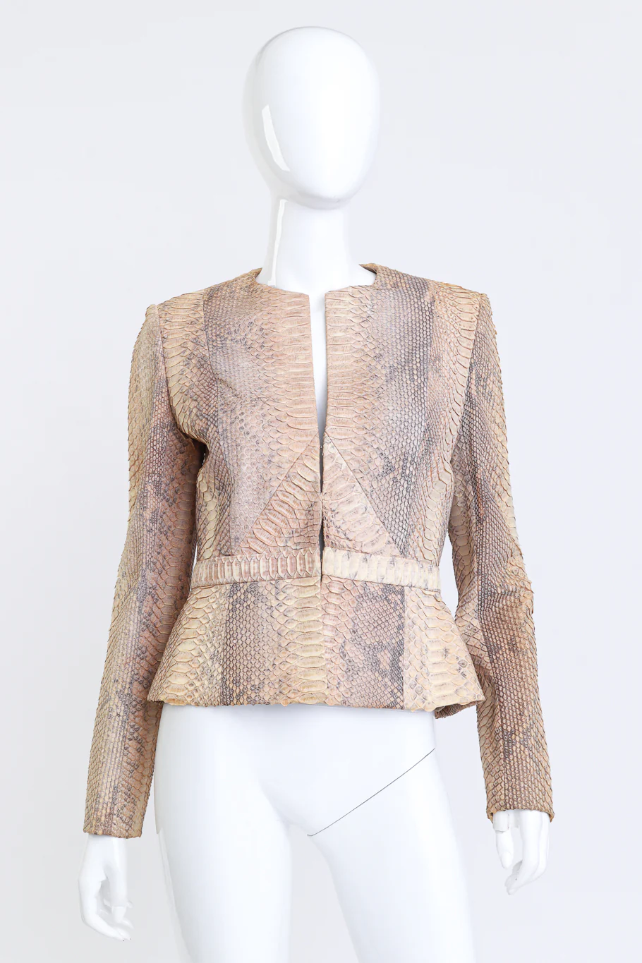 Collarless Python Jacket