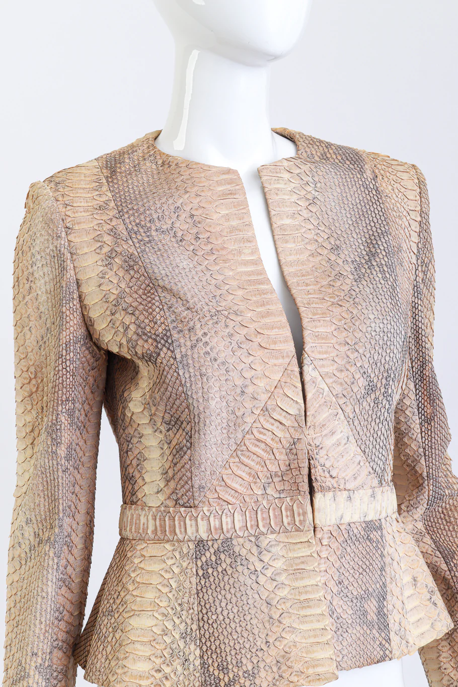 Collarless Python Jacket - Image 4
