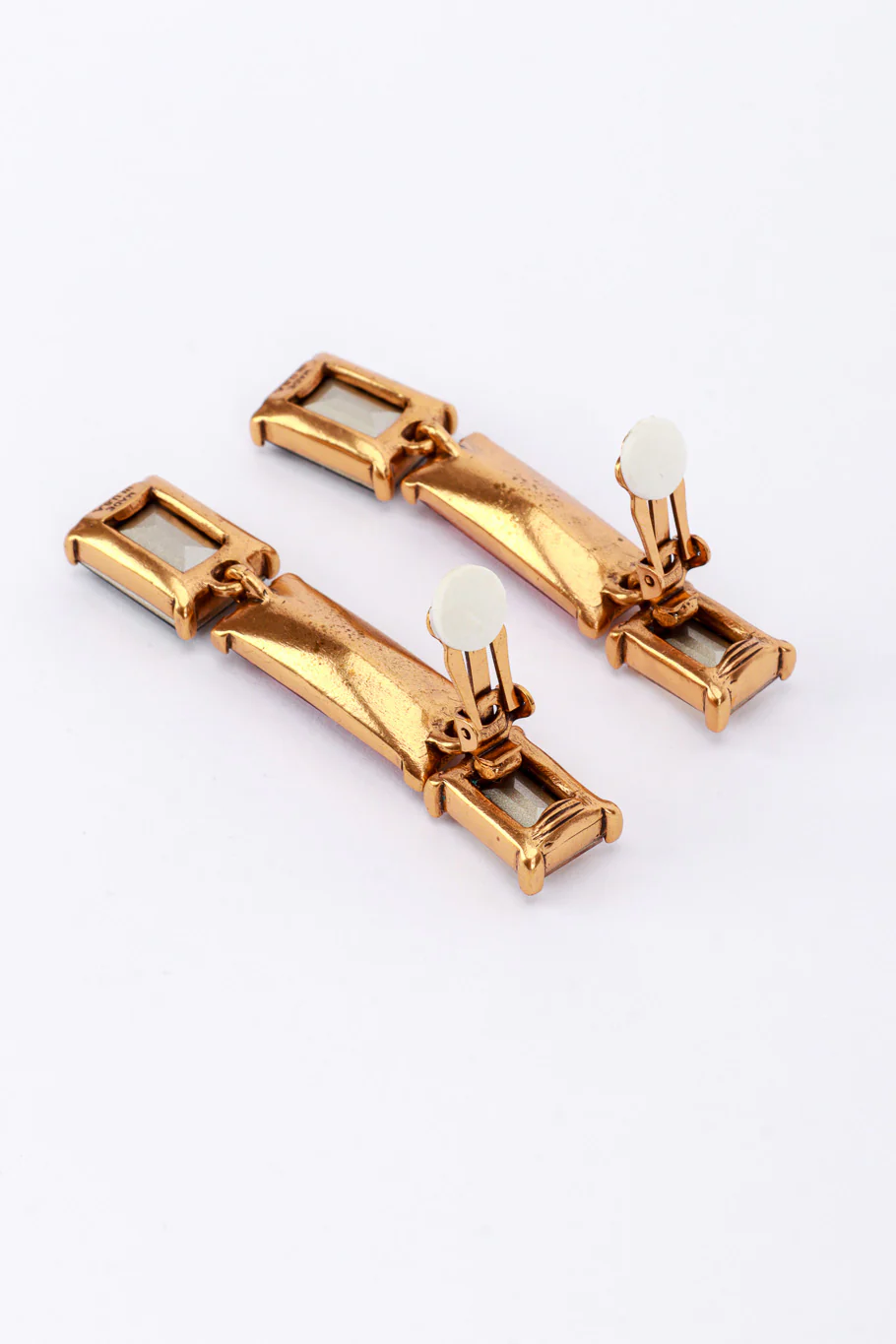 Color Block Baguette Crystal Earrings - Image 4